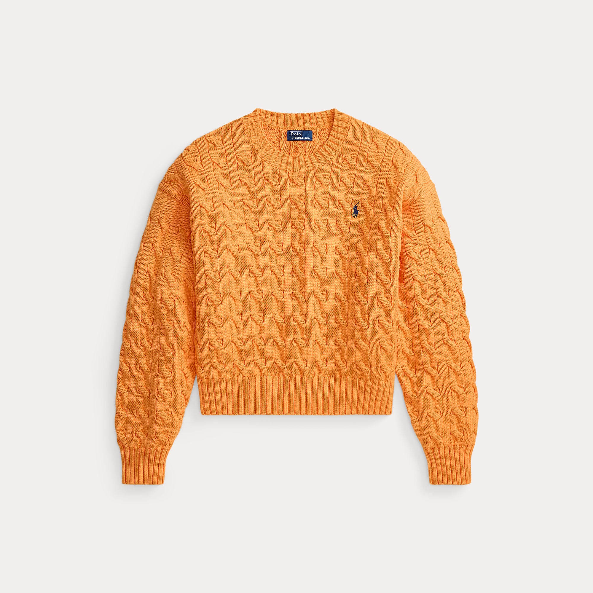 Oversize Cable-Knit Cotton Crewneck Sweater - BoUvy
