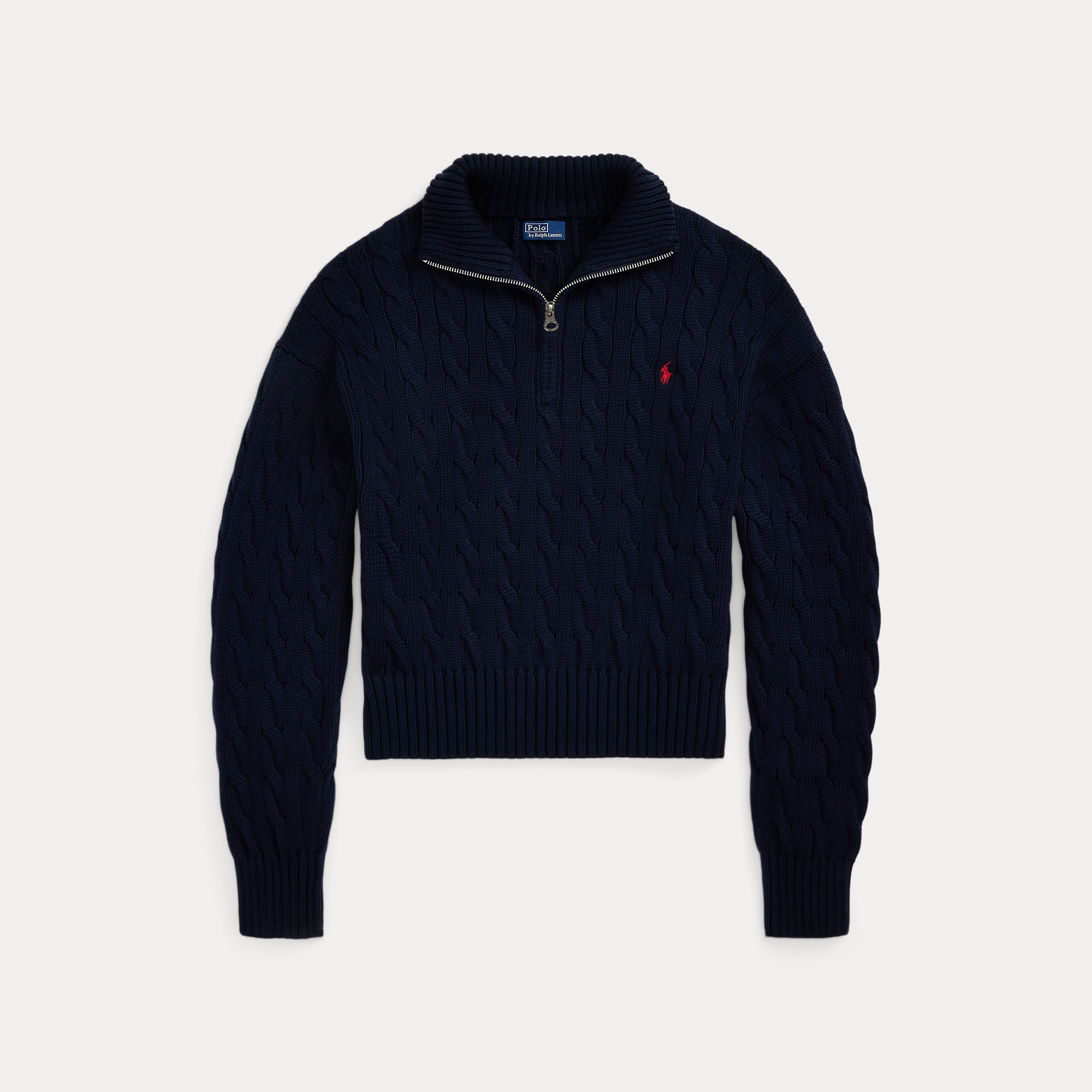 Cable-Knit Cotton Quarter-Zip Sweater - BoUvy
