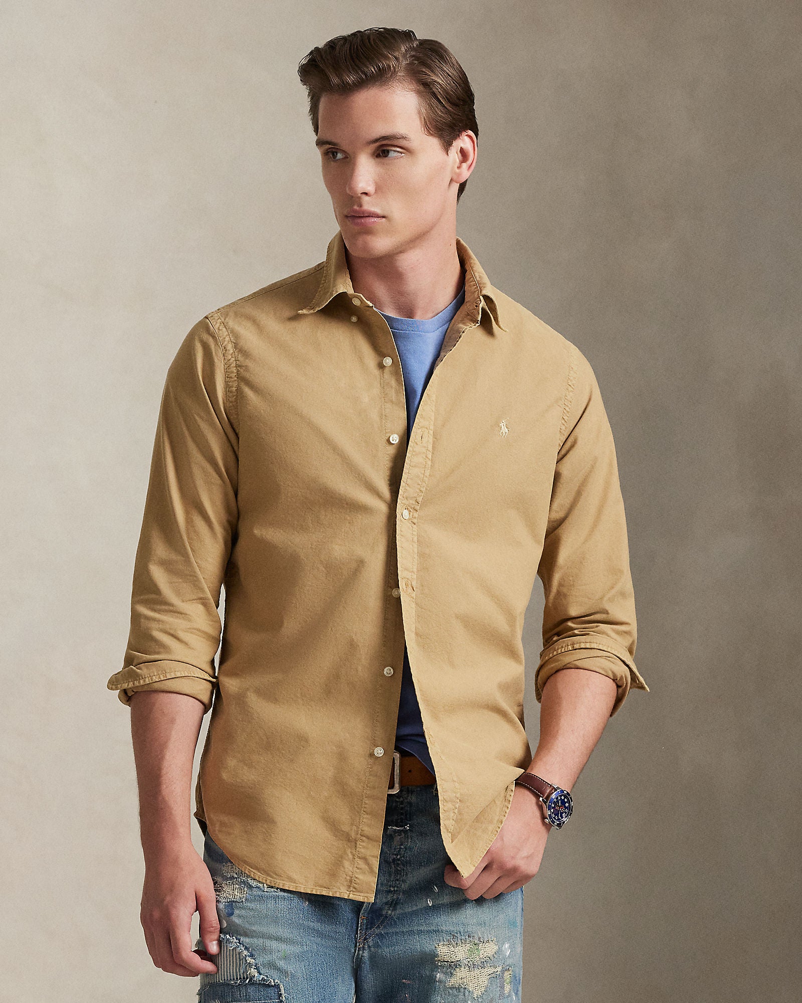 Custom Fit Garment-Dyed Oxford Shirt - BoUvy