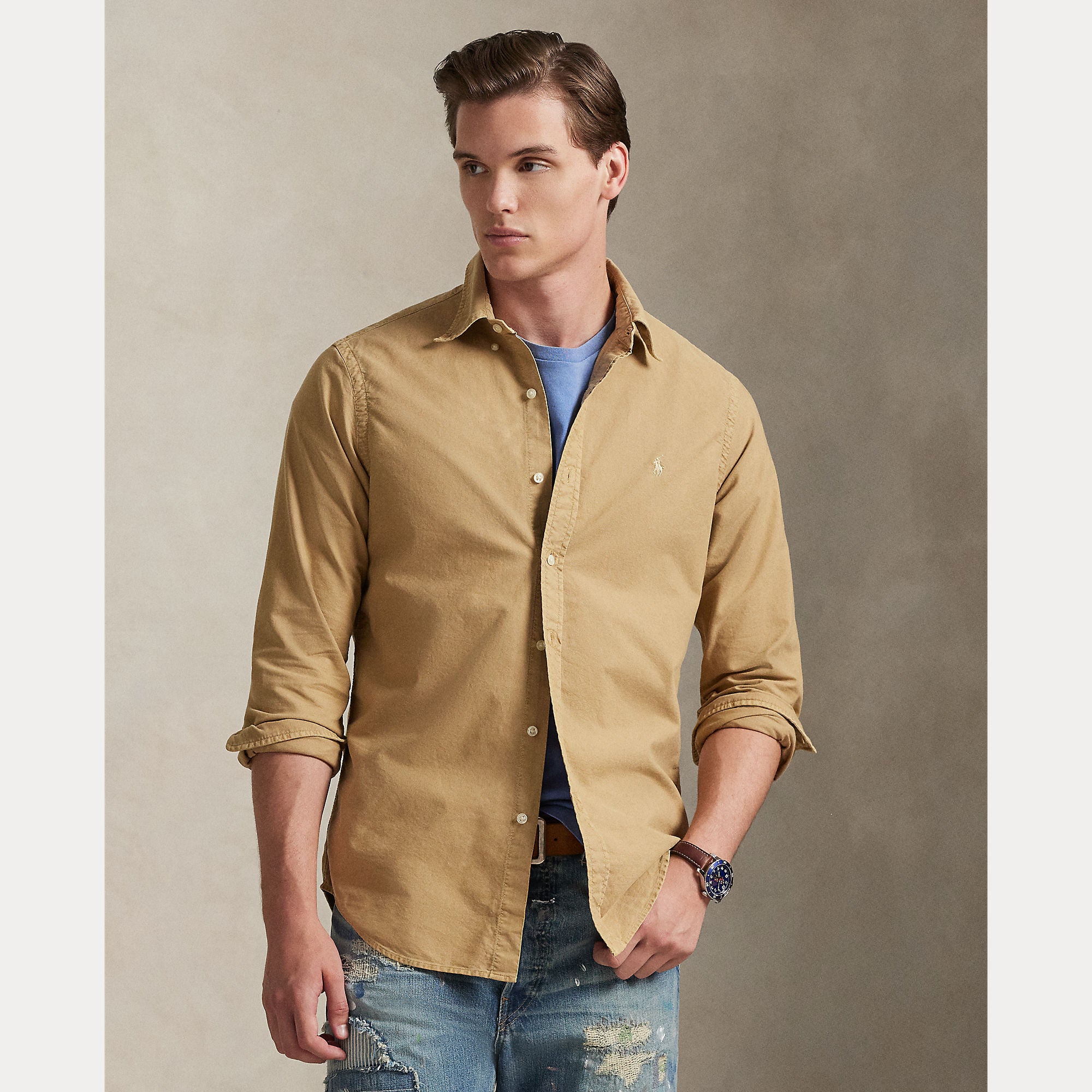 Custom Fit Garment-Dyed Oxford Shirt - BoUvy