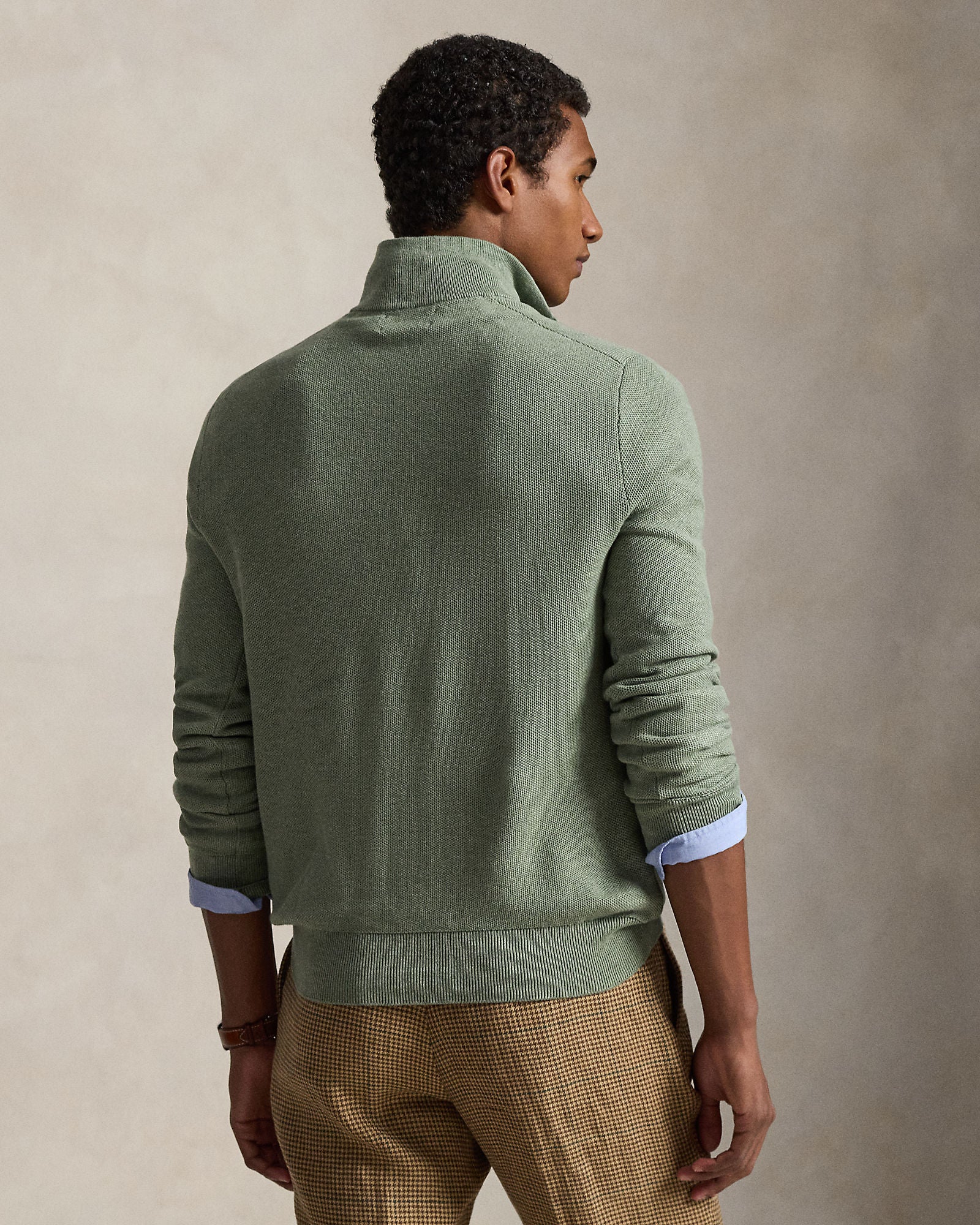 Mesh-Knit Cotton Quarter-Zip Sweater - BoUvy