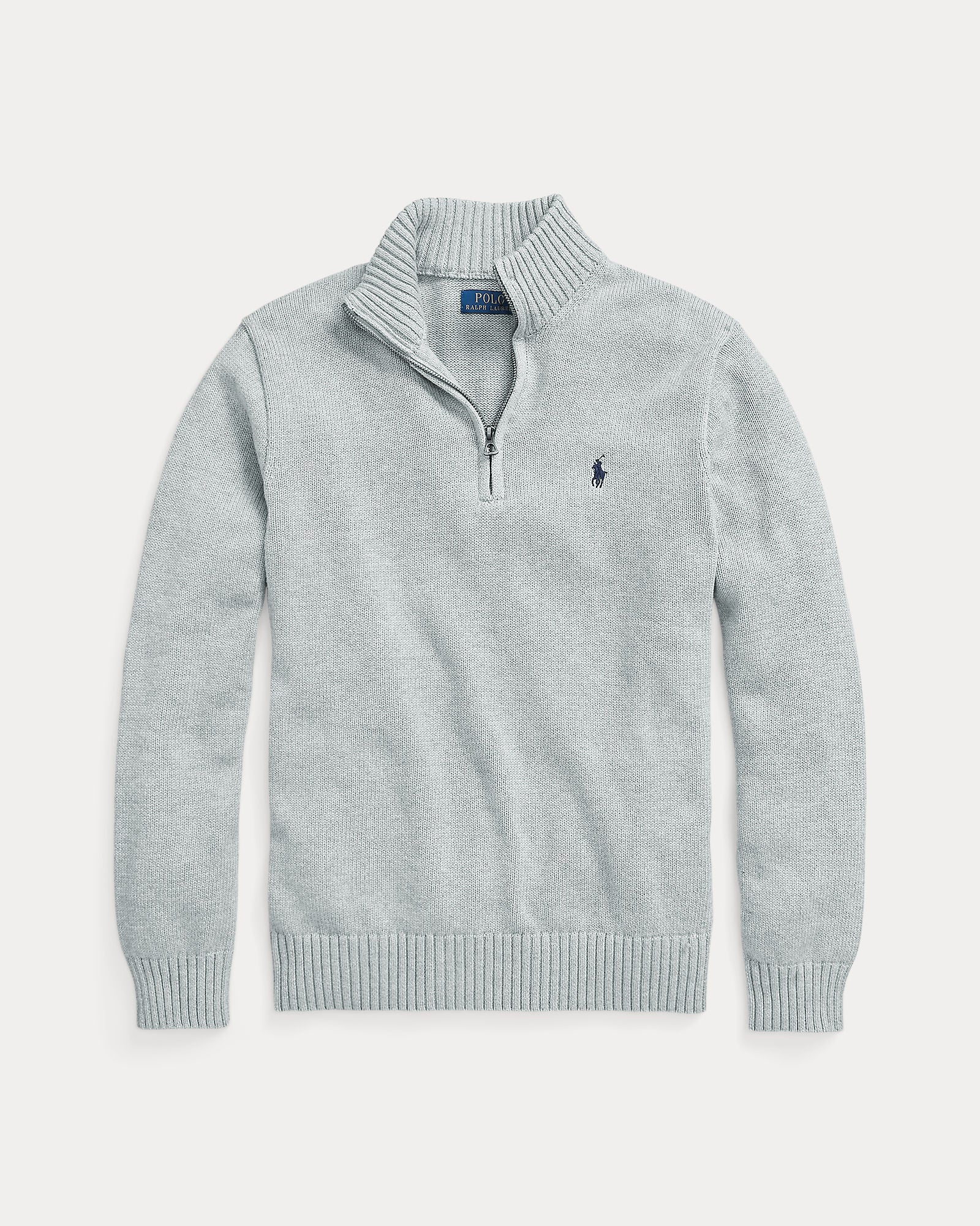 Cotton Quarter-Zip Mockneck Sweater - BoUvy