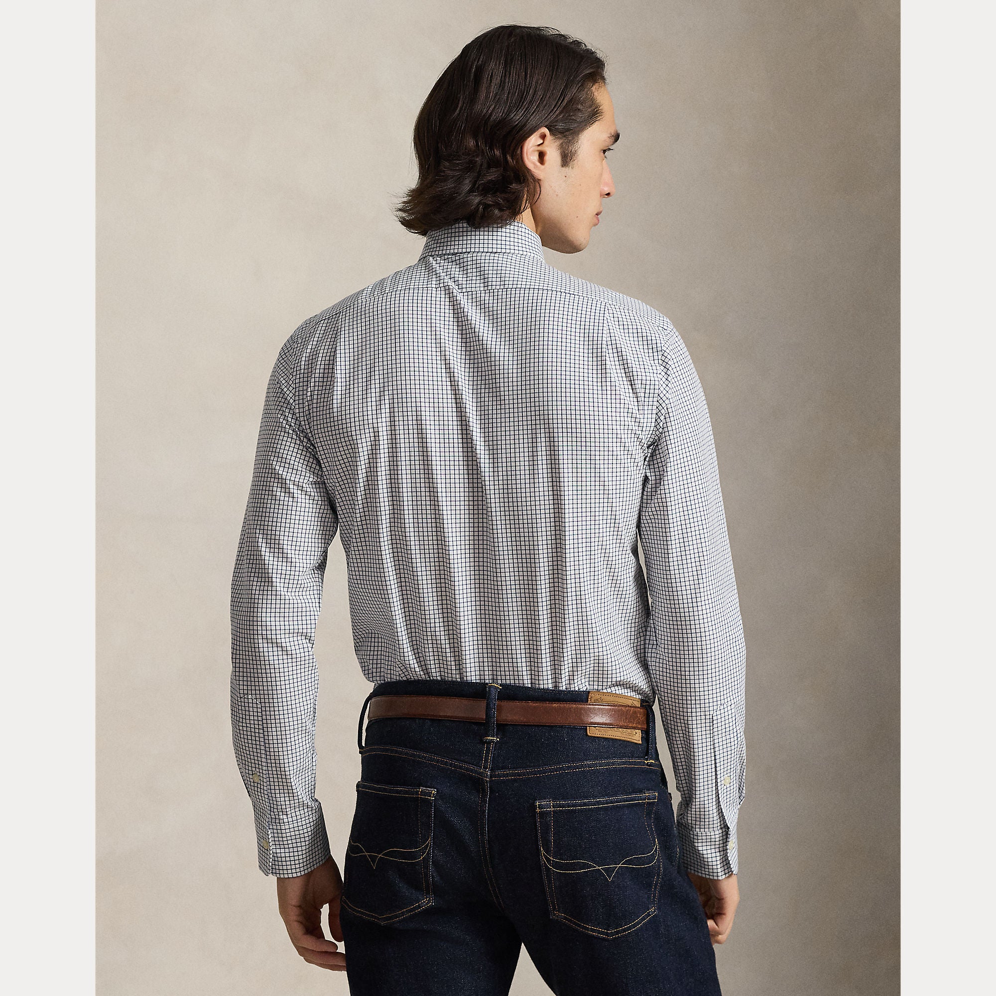 CUSTOM FIT PLAID STRETCH POPLIN SHIRT - BoUvy