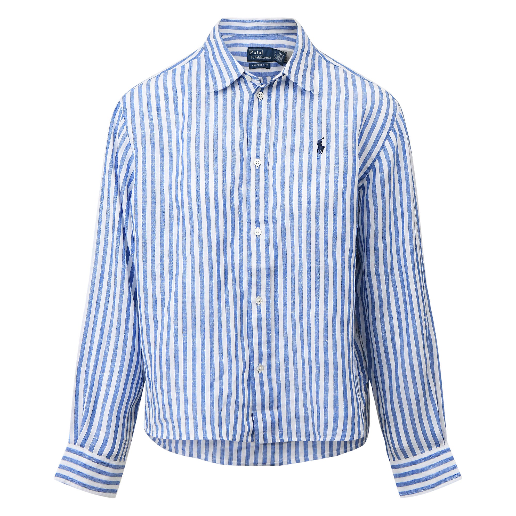 Wide Cropped Gingham Linen Shirt - BoUvy