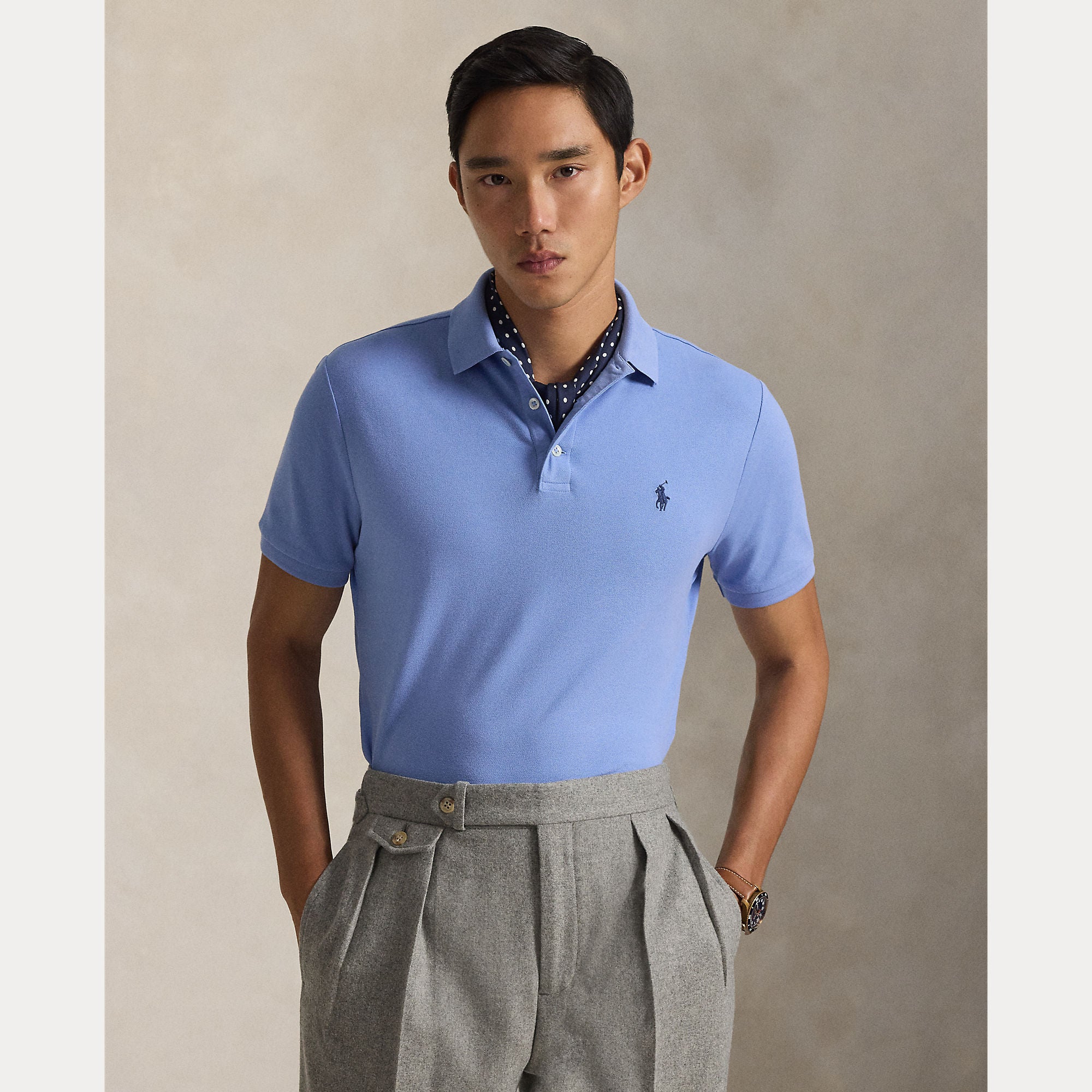 Custom Slim Fit Stretch Mesh Polo Shirt - BoUvy