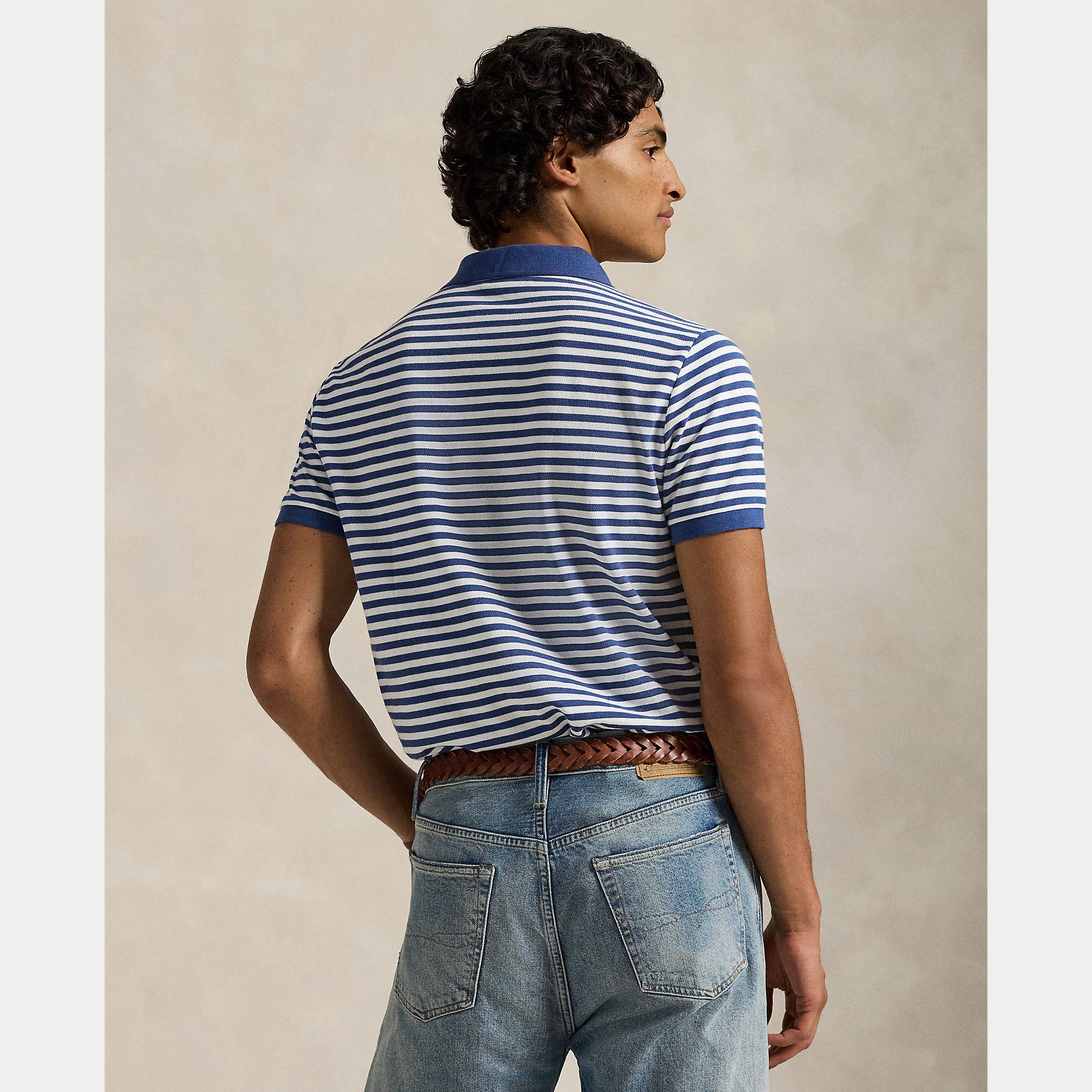 Striped Mesh Polo Shirt - BoUvy