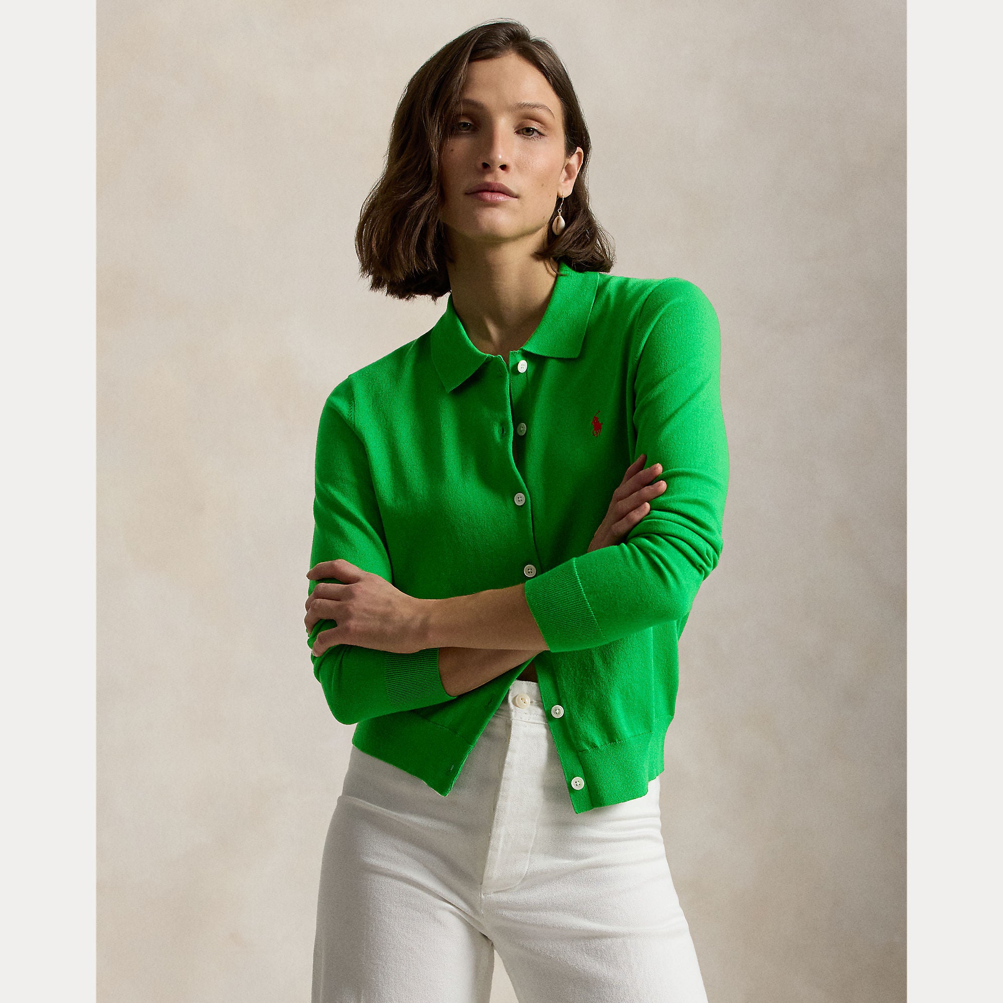 Polo-Collar Buttoned Cardigan - BoUvy