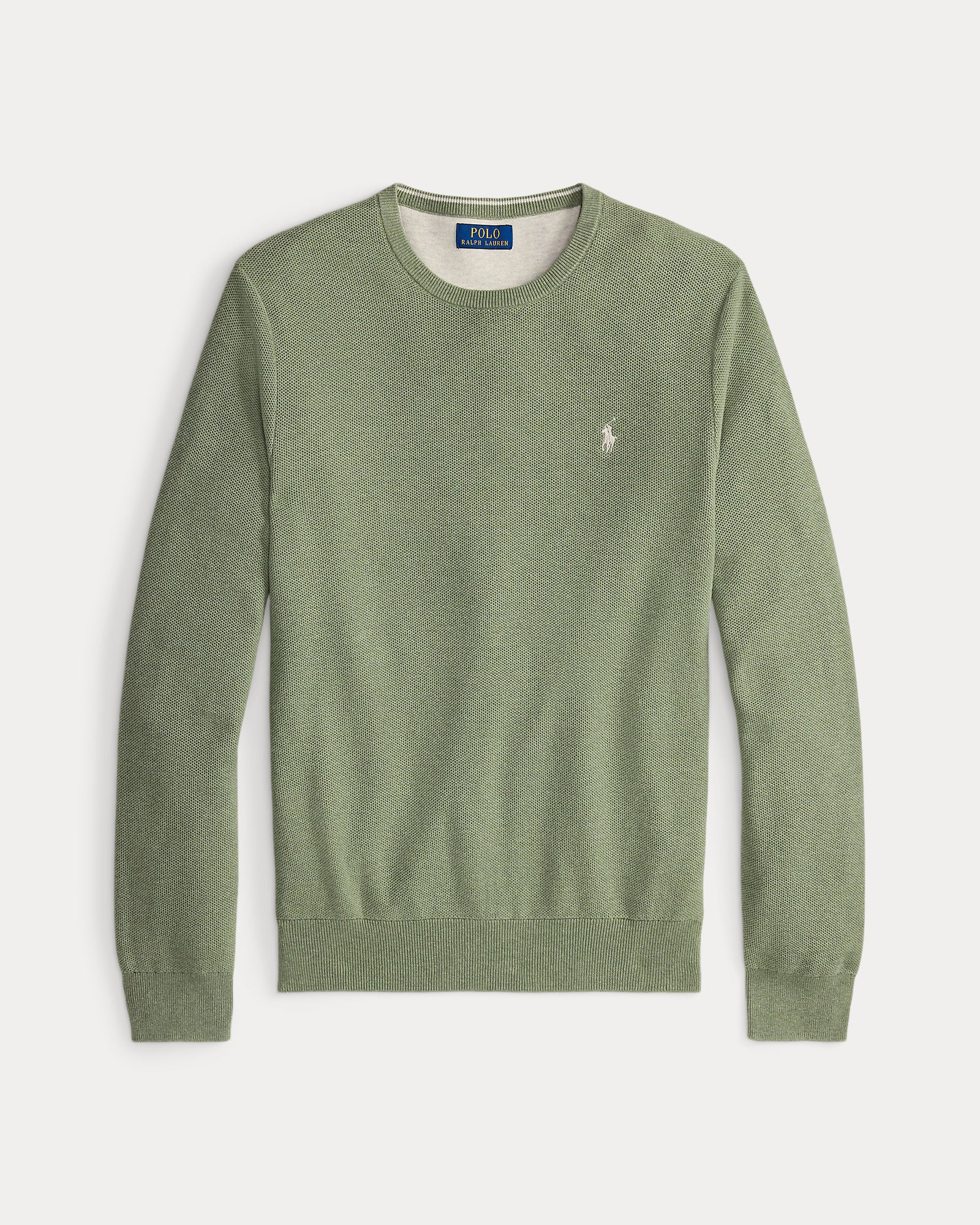 Mesh-Knit Cotton Crewneck Sweater - BoUvy