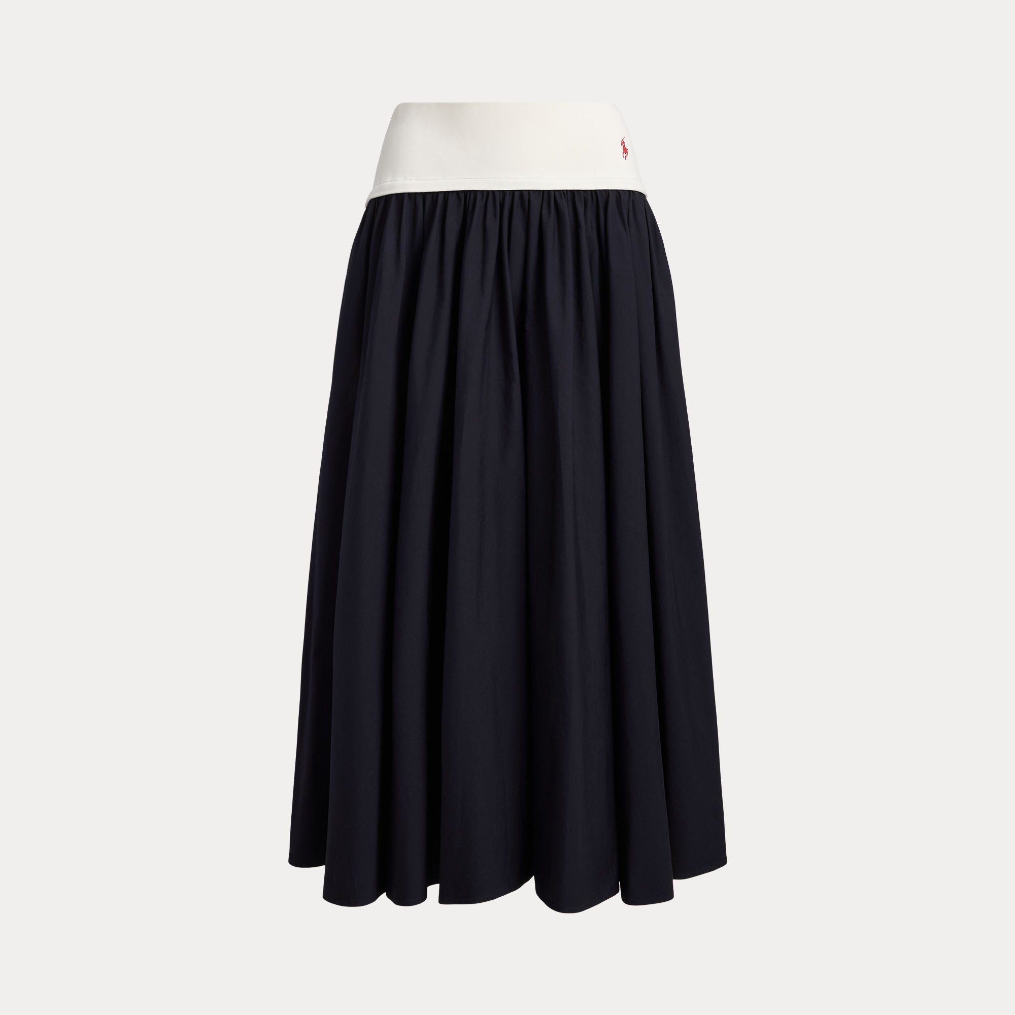Contrast-Waistband A-Line Skirt - BoUvy