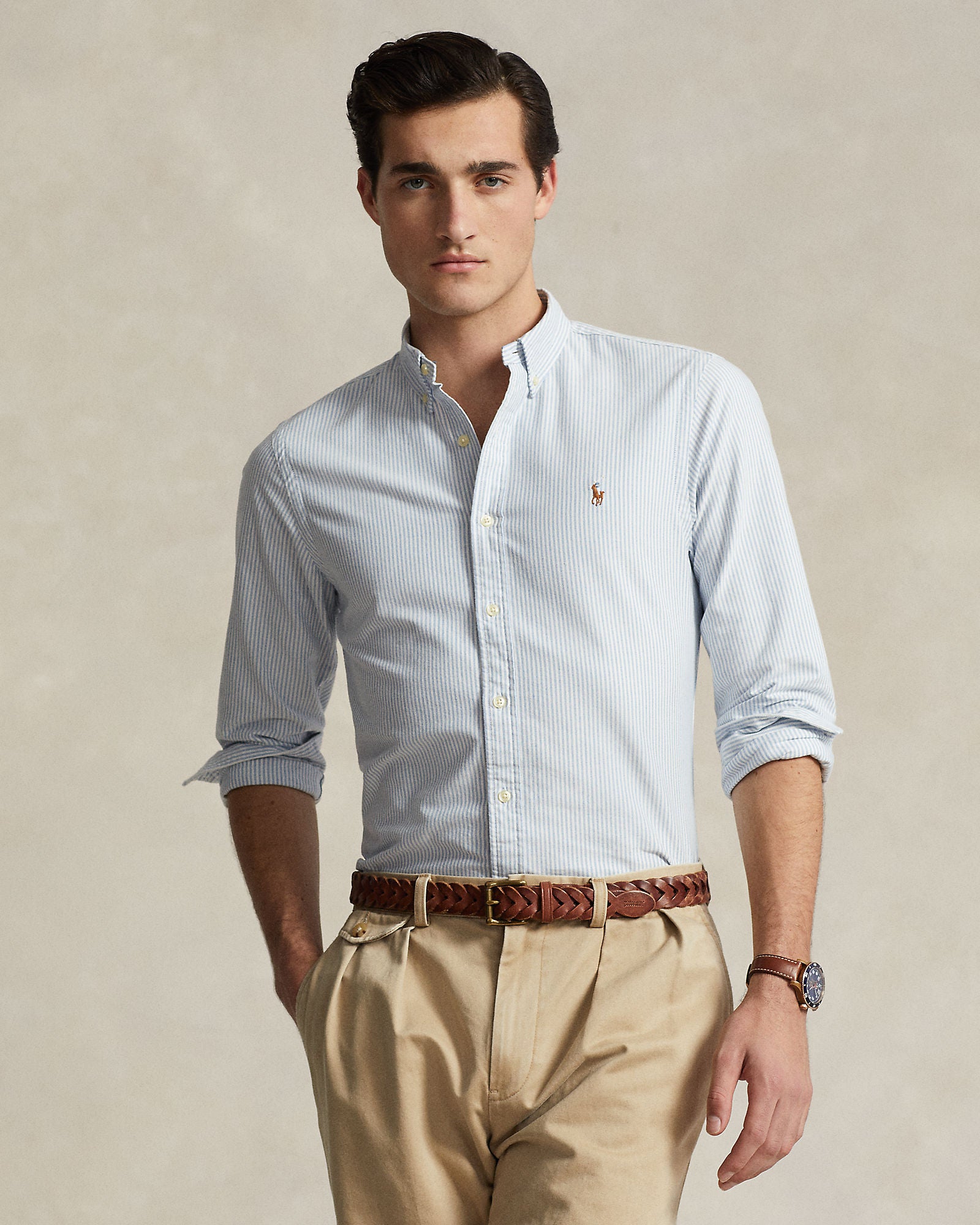 Slim Fit Striped Oxford Shirt - BoUvy