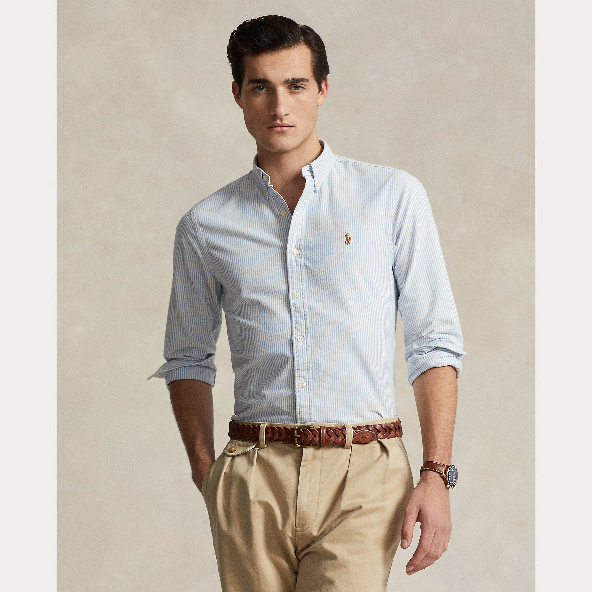 Slim Fit Striped Oxford Shirt - BoUvy