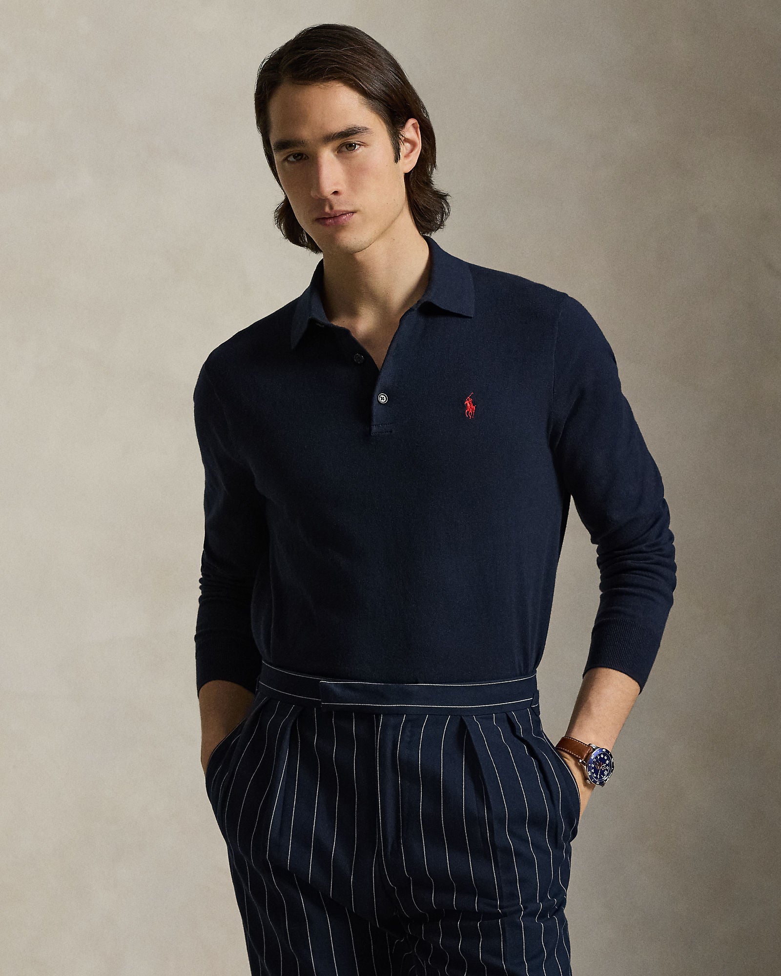 Cotton Polo-Collar Sweater - BoUvy
