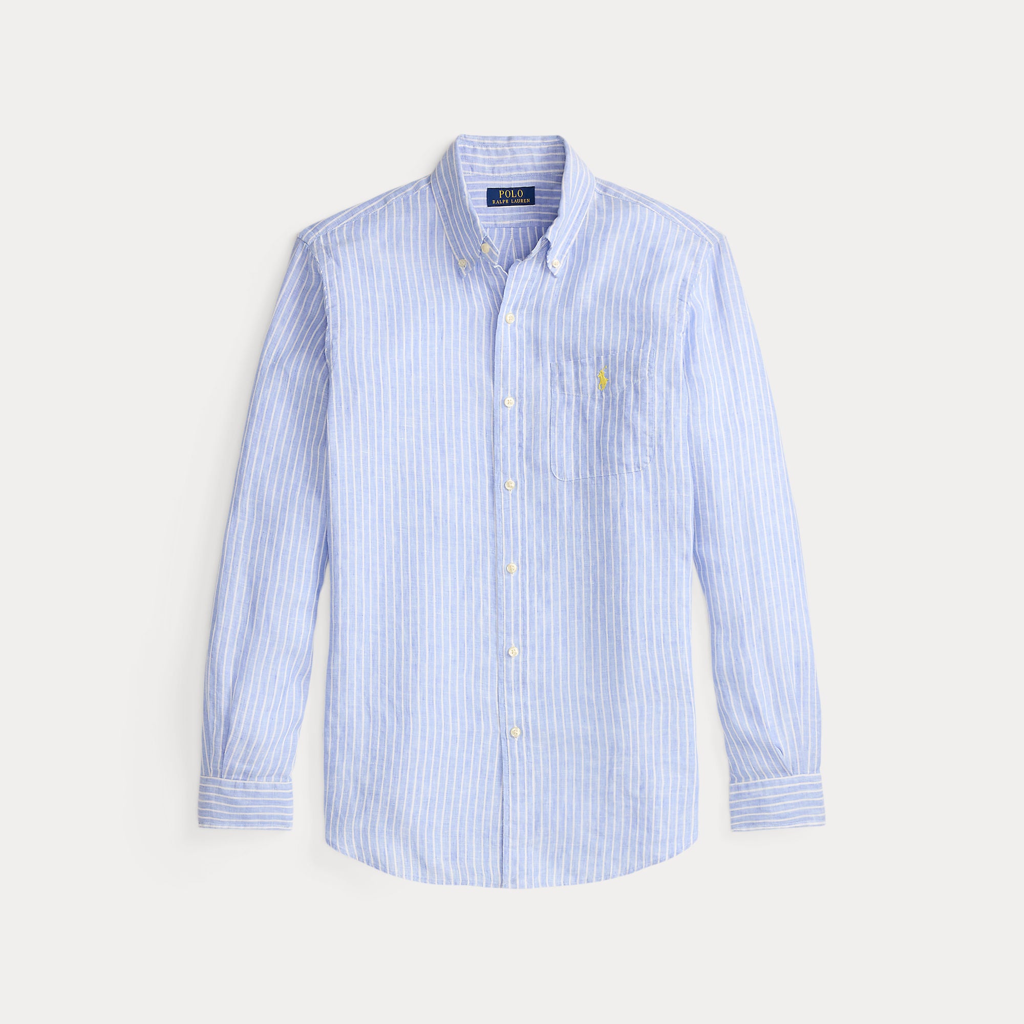 CUSTOM FIT STRIPED LINEN SHIRT - BoUvy