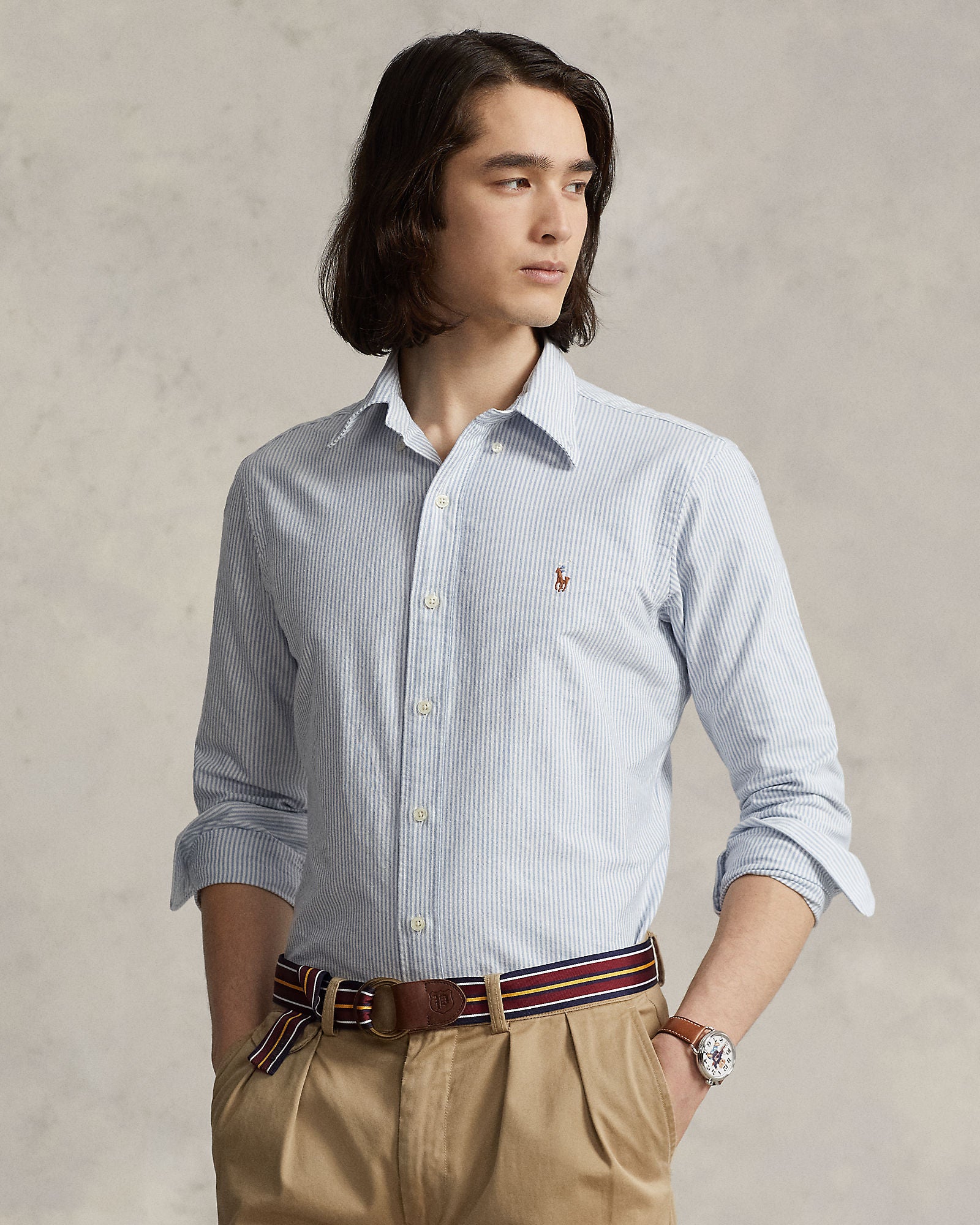 Custom Fit Striped Oxford Shirt - BoUvy