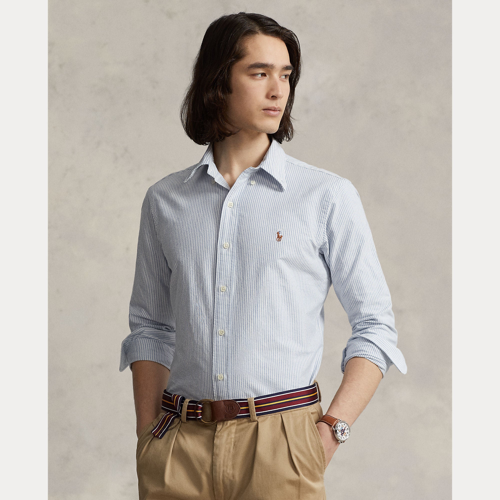 Custom Fit Striped Oxford Shirt - BoUvy