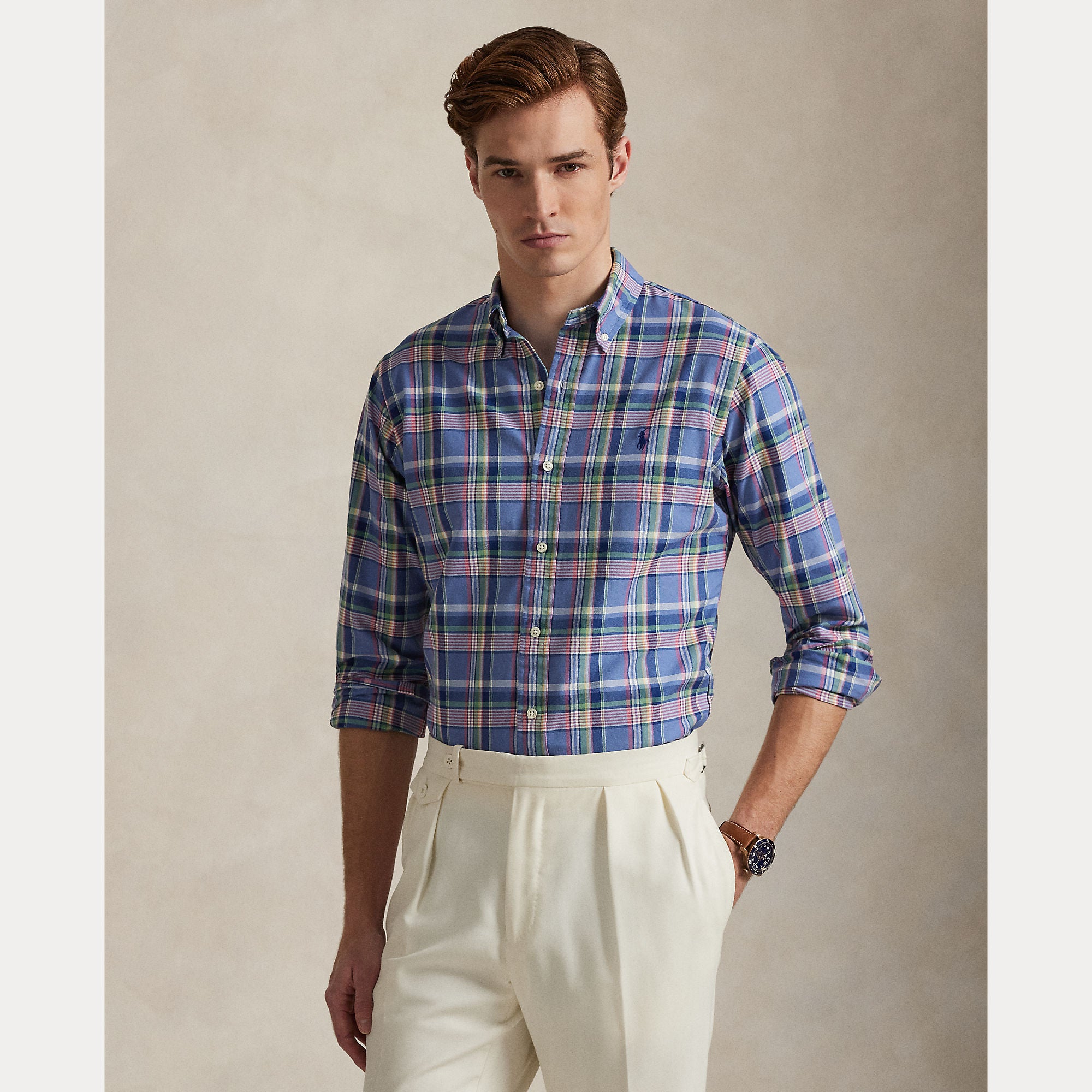 CUSTOM FIT TATTERSALL OXFORD SHIRT - BoUvy