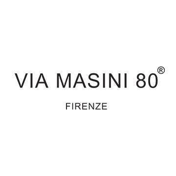 VIA MASINI 80 Firenze logo, minimalist black text on white, Italian fashion brand at BoUvy