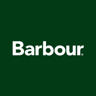 Barbour logo in green text on a white background, featured by BoUvy multibrand store.