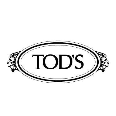 TOD'S logo with lion heads in black and white, luxury fashion brand at BoUvy multibrand store