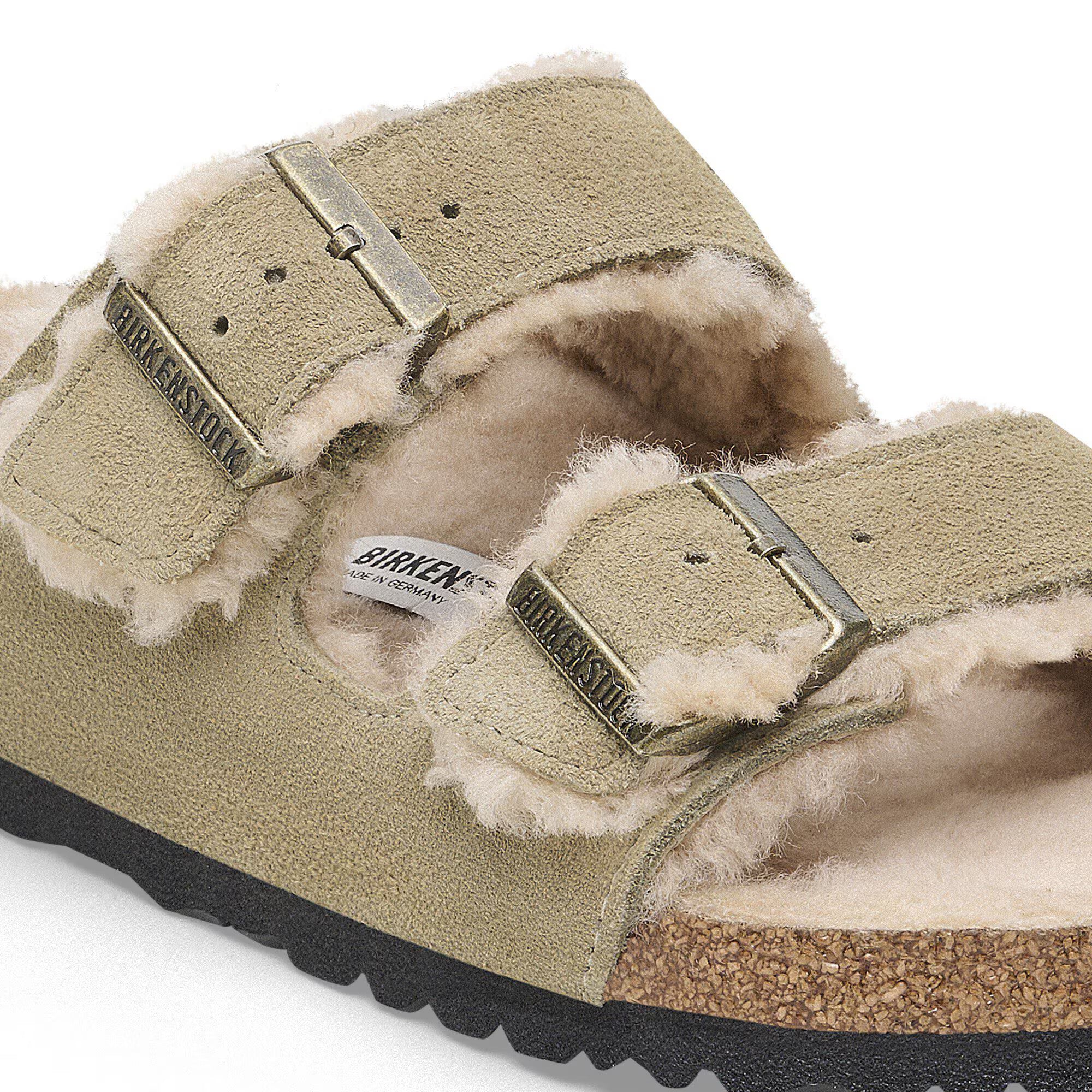 Arizona Shearling Suede Leather in Color Taupe | BoUvy