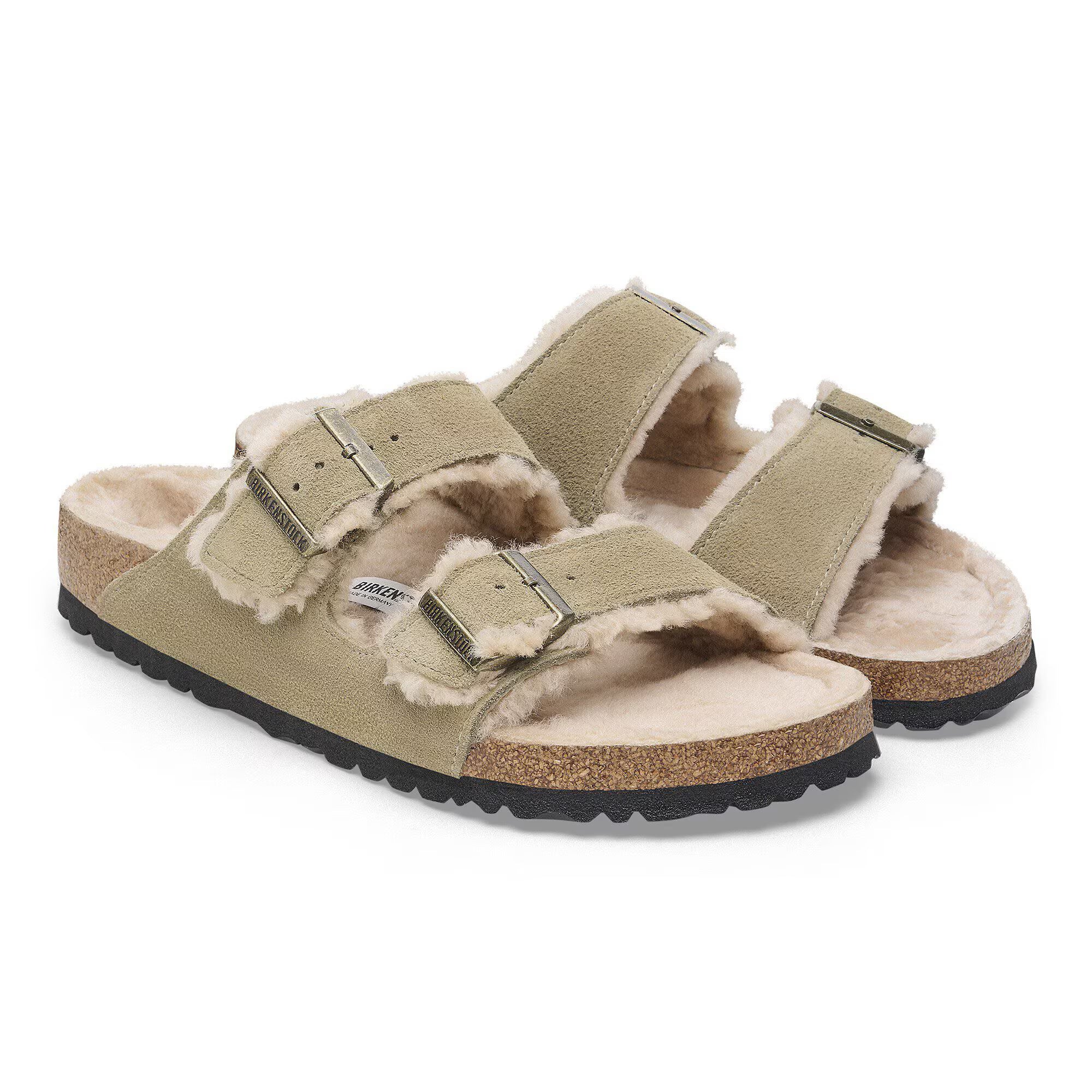 Arizona Shearling Suede Leather in Color Taupe | BoUvy
