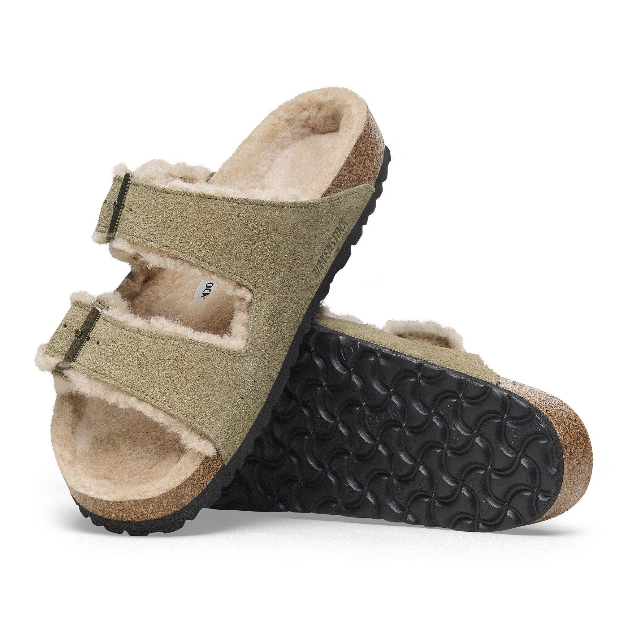 Arizona Shearling Suede Leather in Color Taupe | BoUvy
