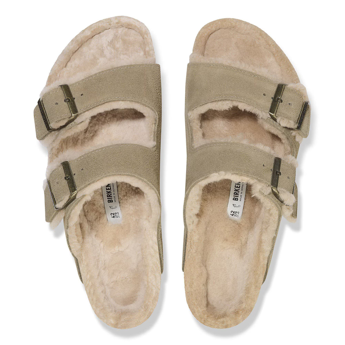 Arizona Shearling Suede Leather in Color Taupe | BoUvy