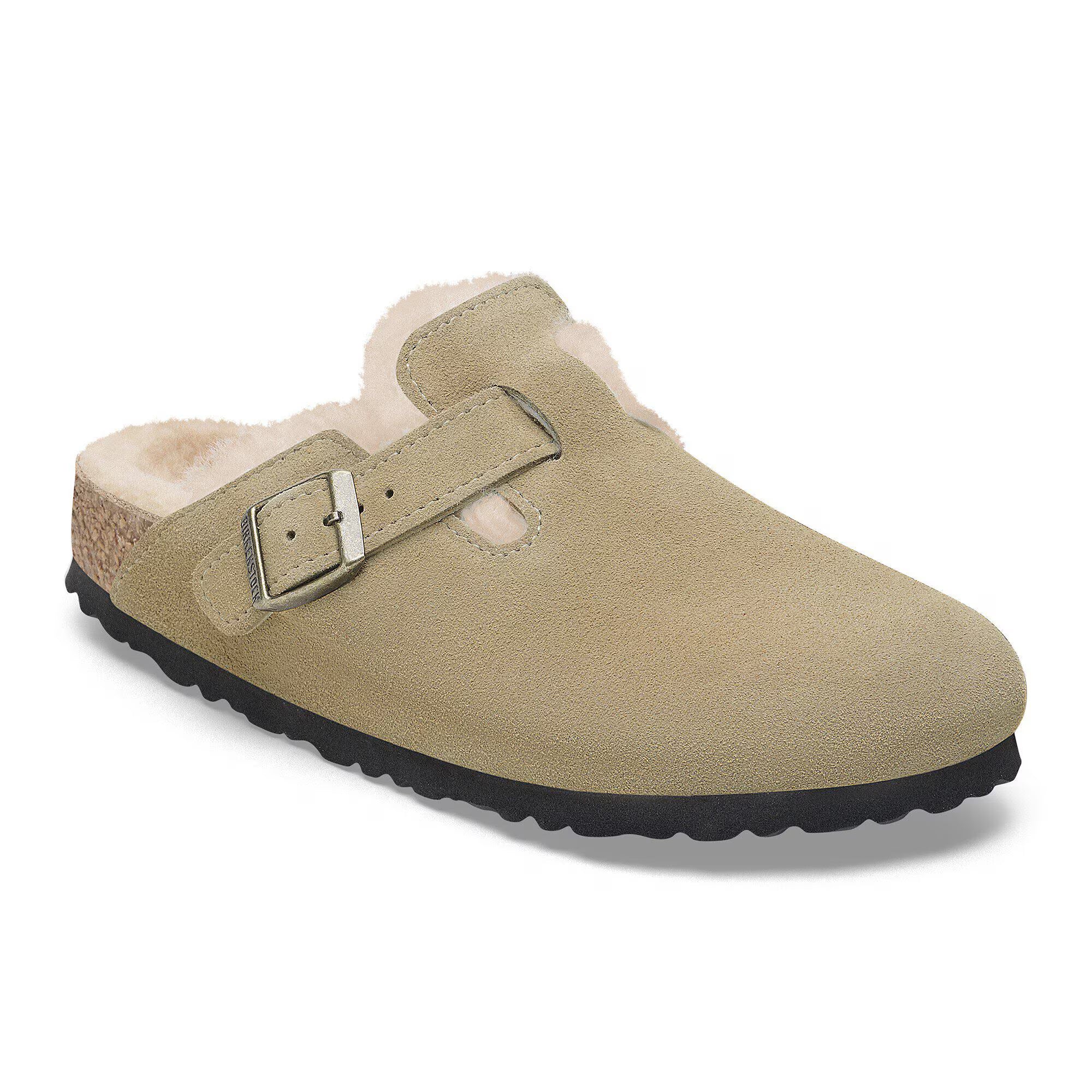 Boston Shearling Suede Leather in Color Taupe | BoUvy