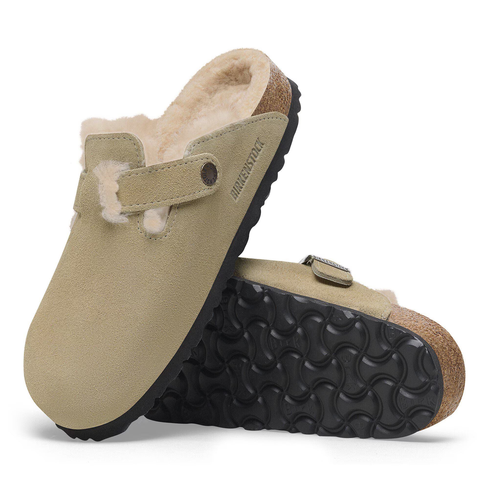 Boston Shearling Suede Leather in Color Taupe | BoUvy