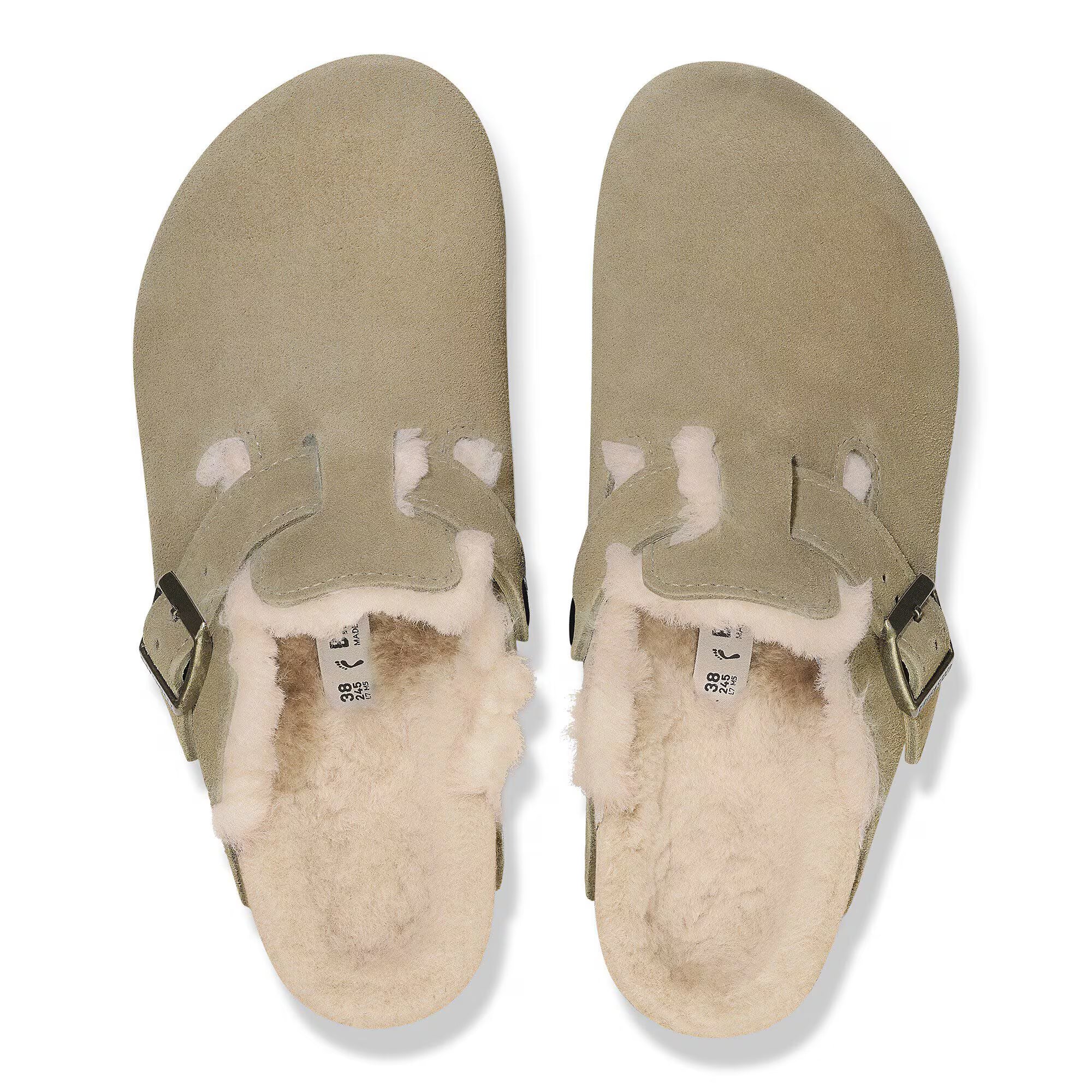 Boston Shearling Suede Leather in Color Taupe | BoUvy
