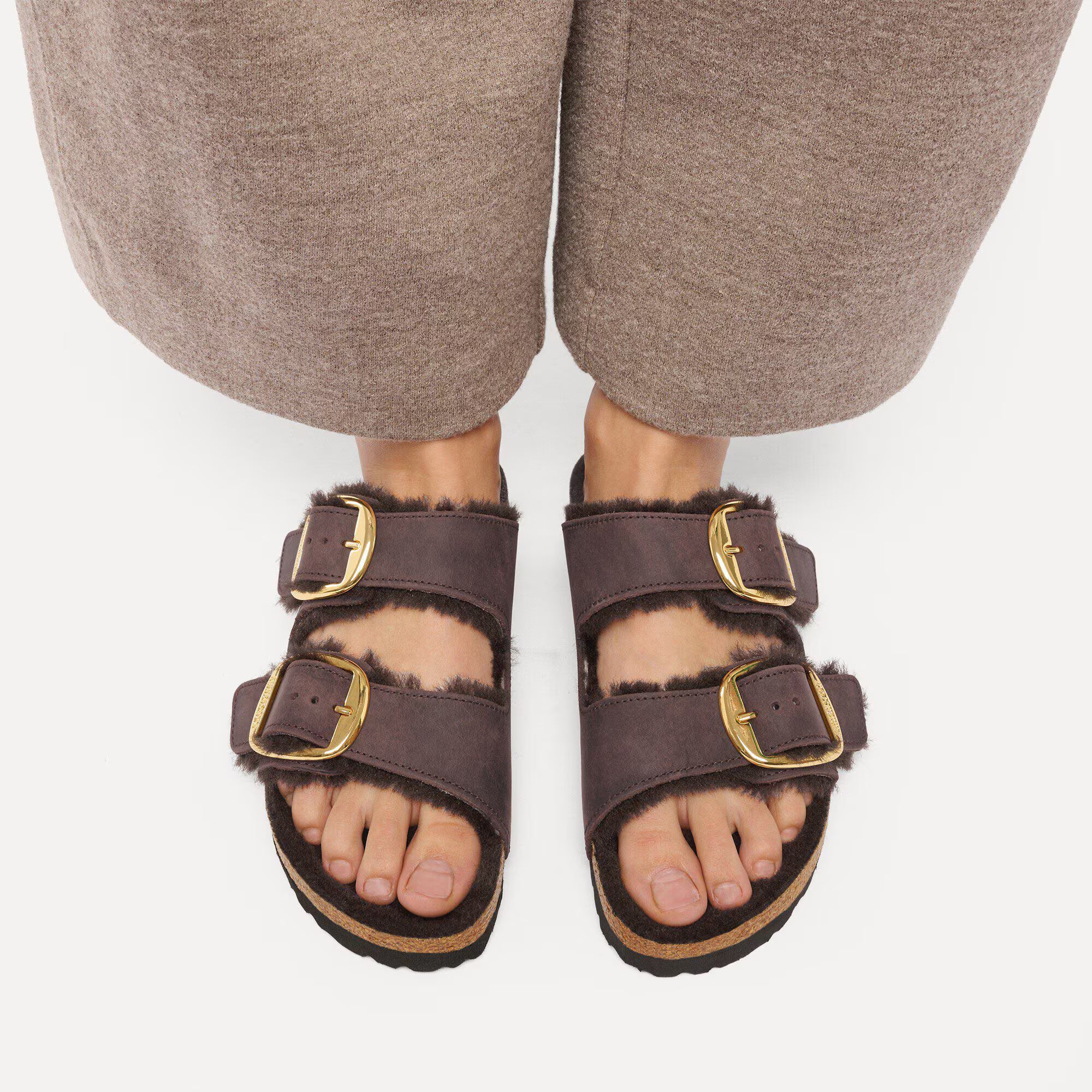 Arizona Big Buckle Shearling Oiled Leather in Color Habana | BoUvy