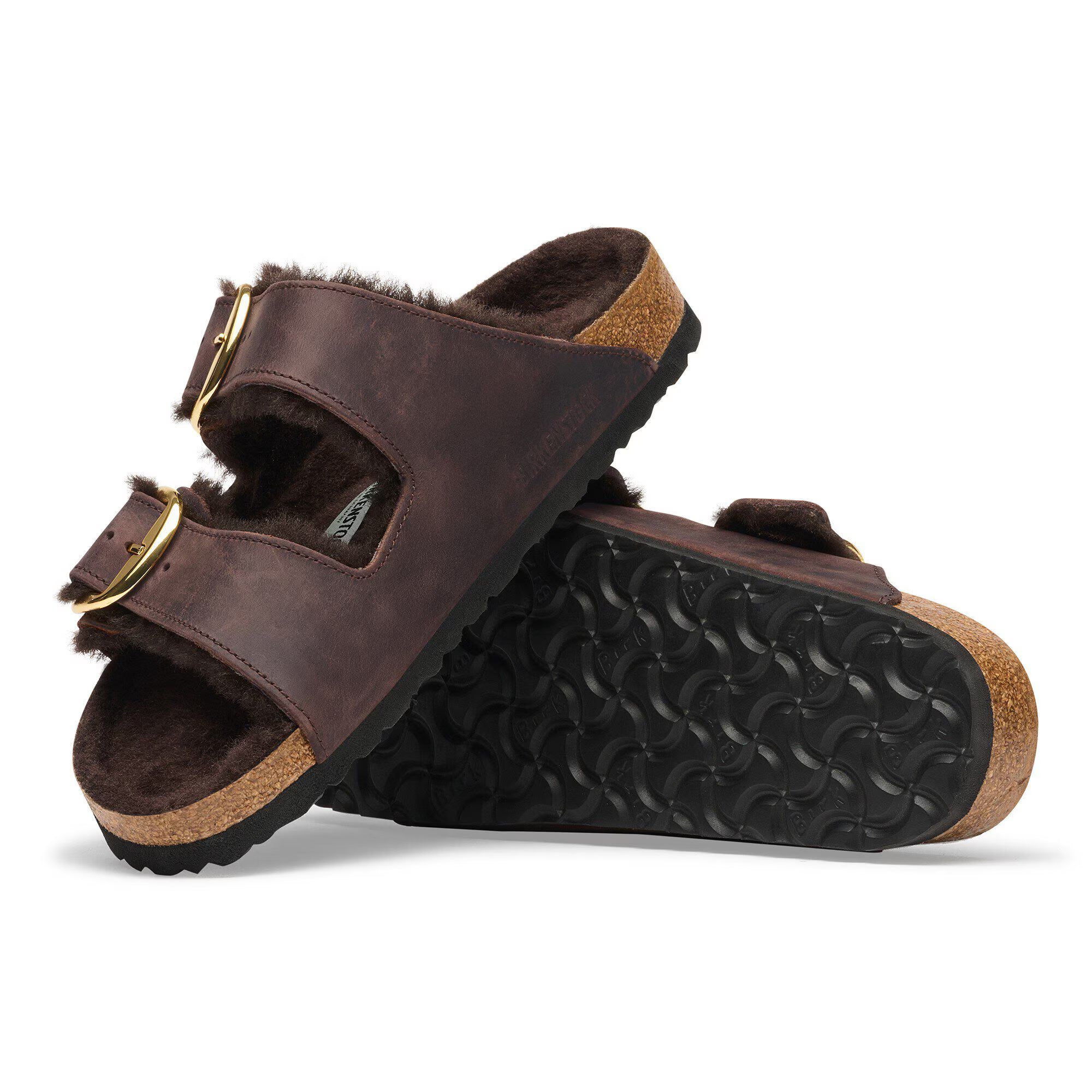 Arizona Big Buckle Shearling Oiled Leather in Color Habana | BoUvy