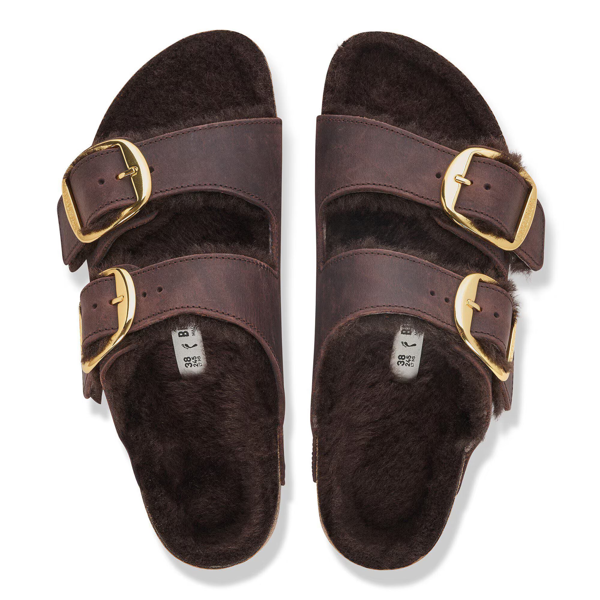 Arizona Big Buckle Shearling Oiled Leather in Color Habana | BoUvy