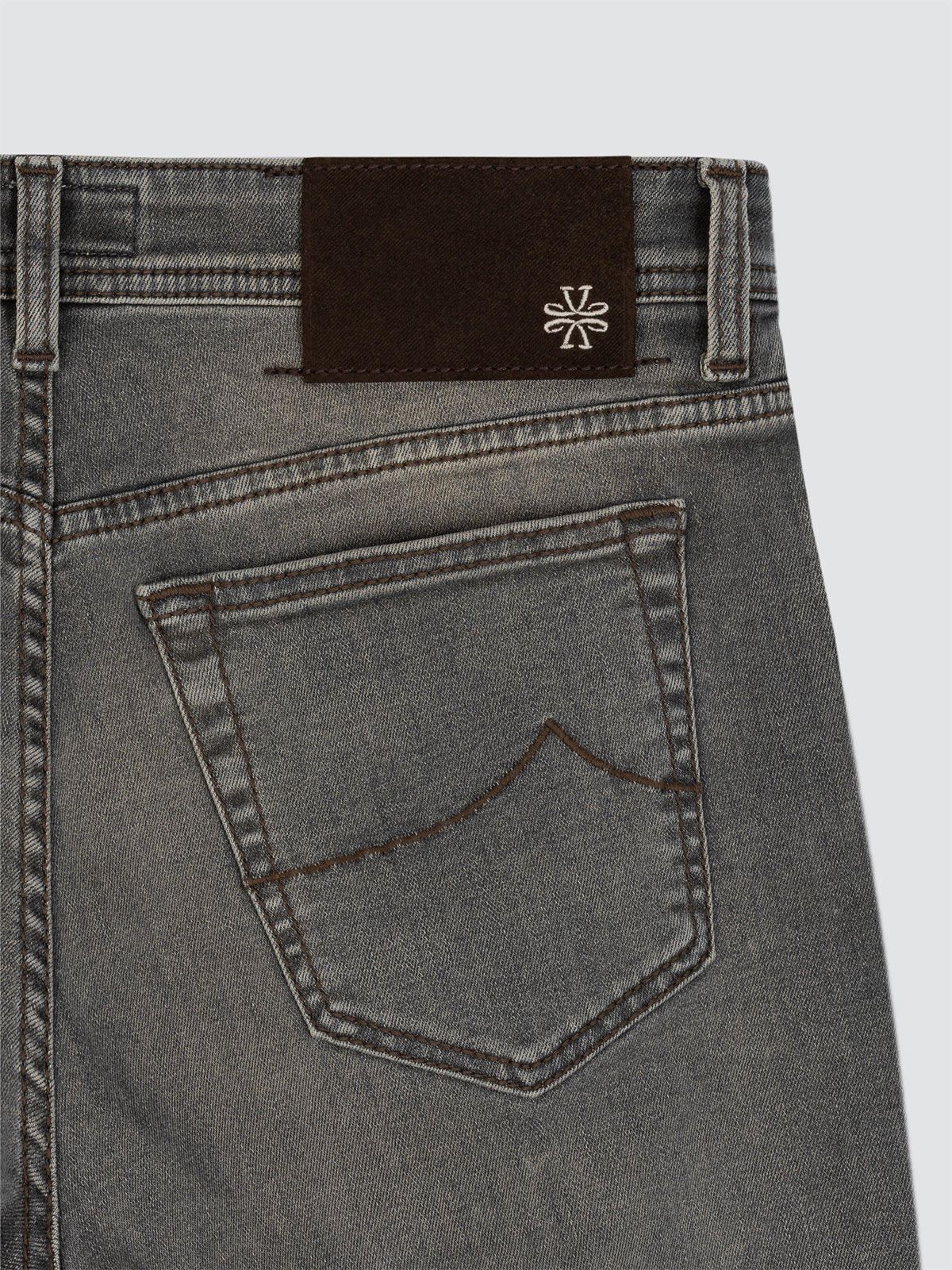 Bard 5 Pocket Jeans in Mid Grey Super Stretch Denim | BoUvy