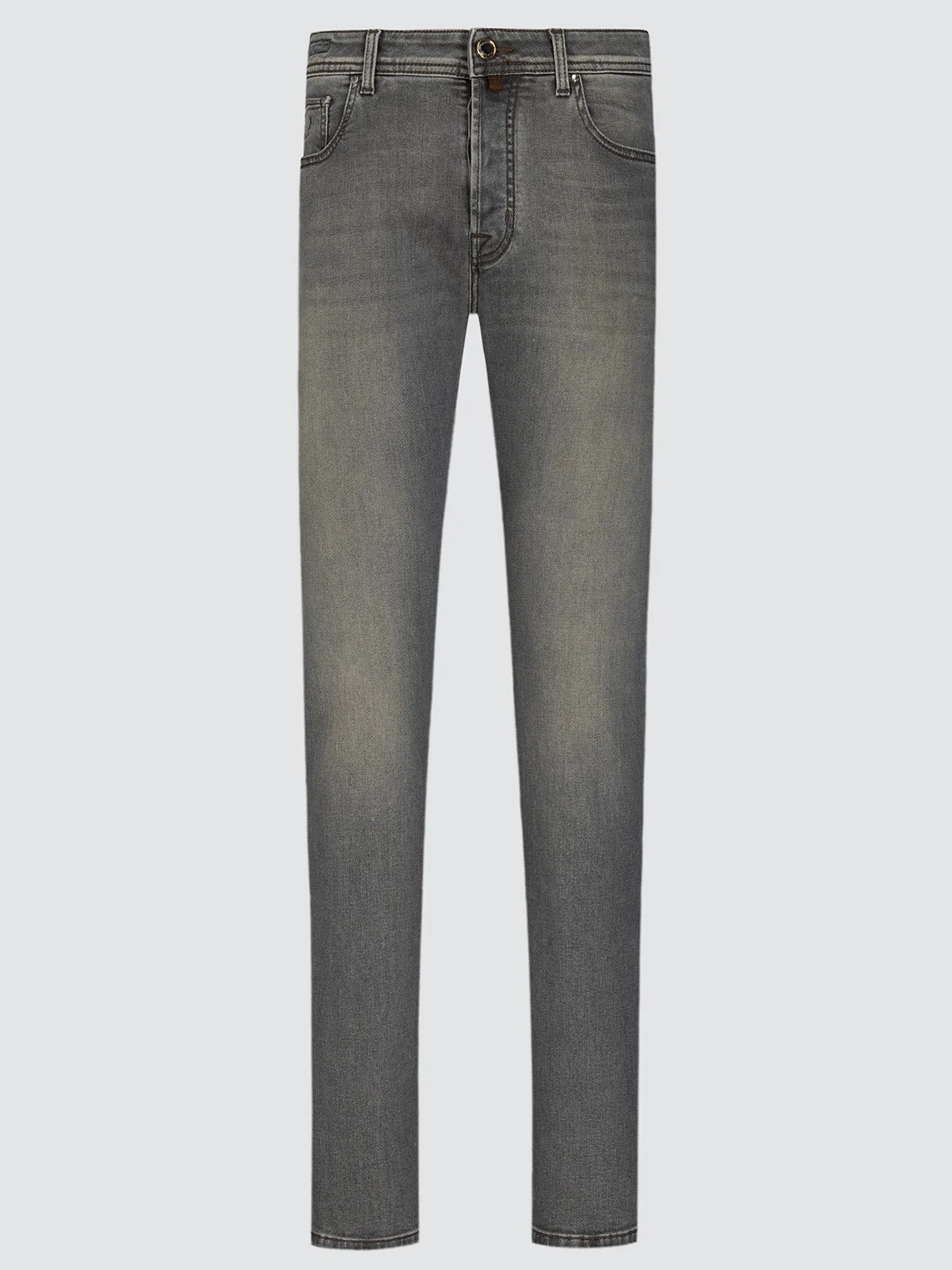 Bard 5 Pocket Jeans in Mid Grey Super Stretch Denim | BoUvy