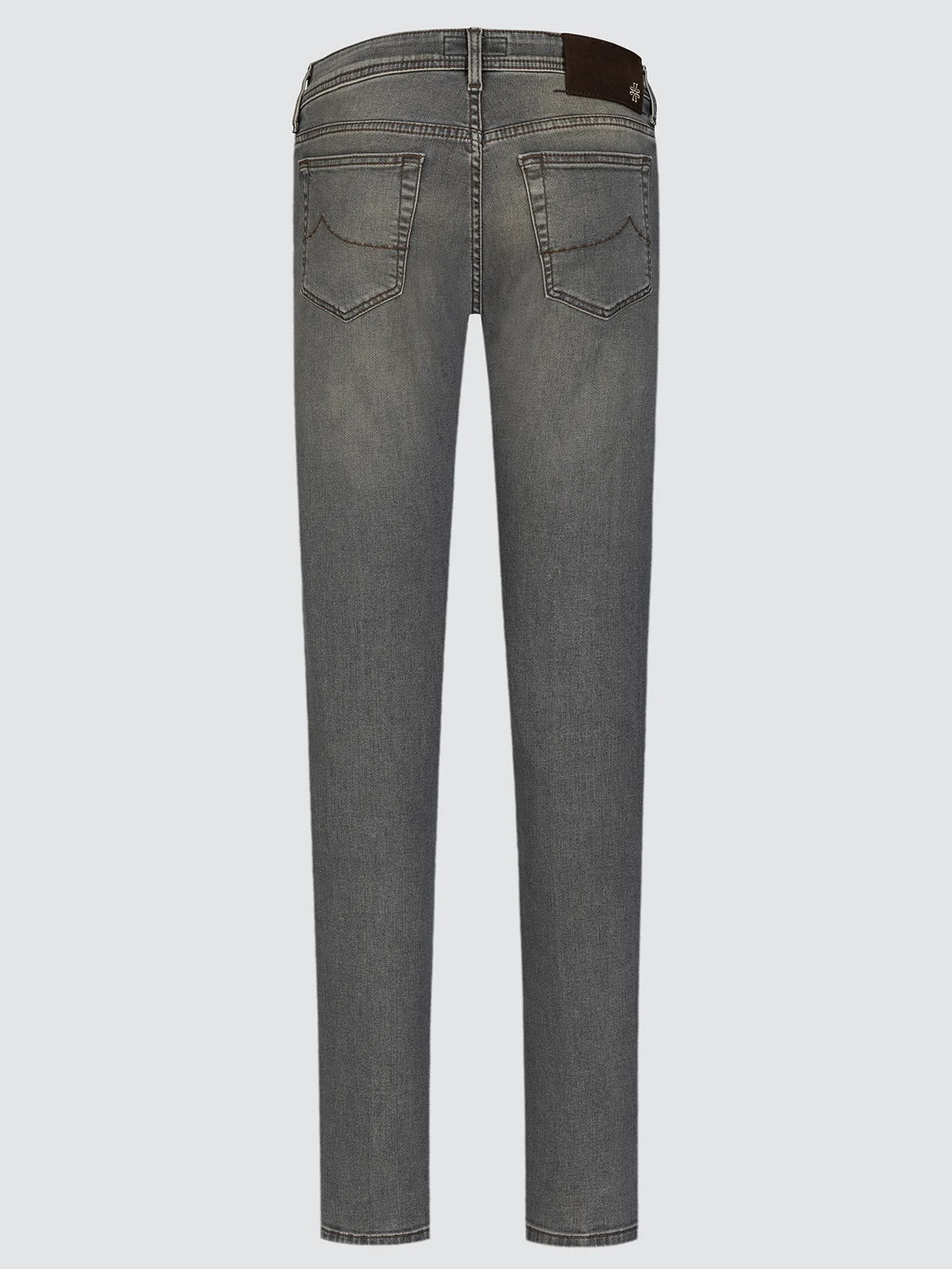 Bard 5 Pocket Jeans in Mid Grey Super Stretch Denim | BoUvy