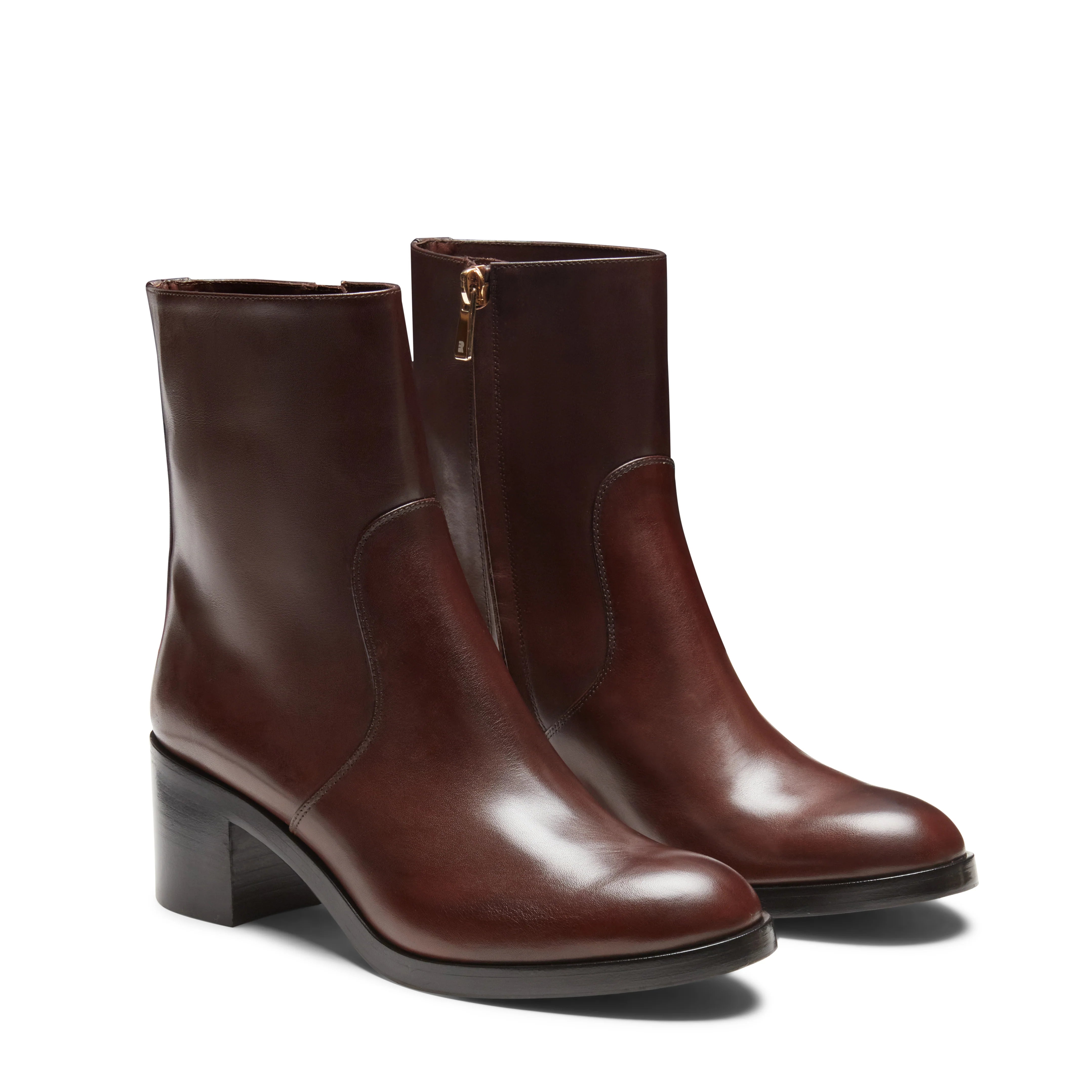 Leather ankle boot (Chestnut) | BoUvy