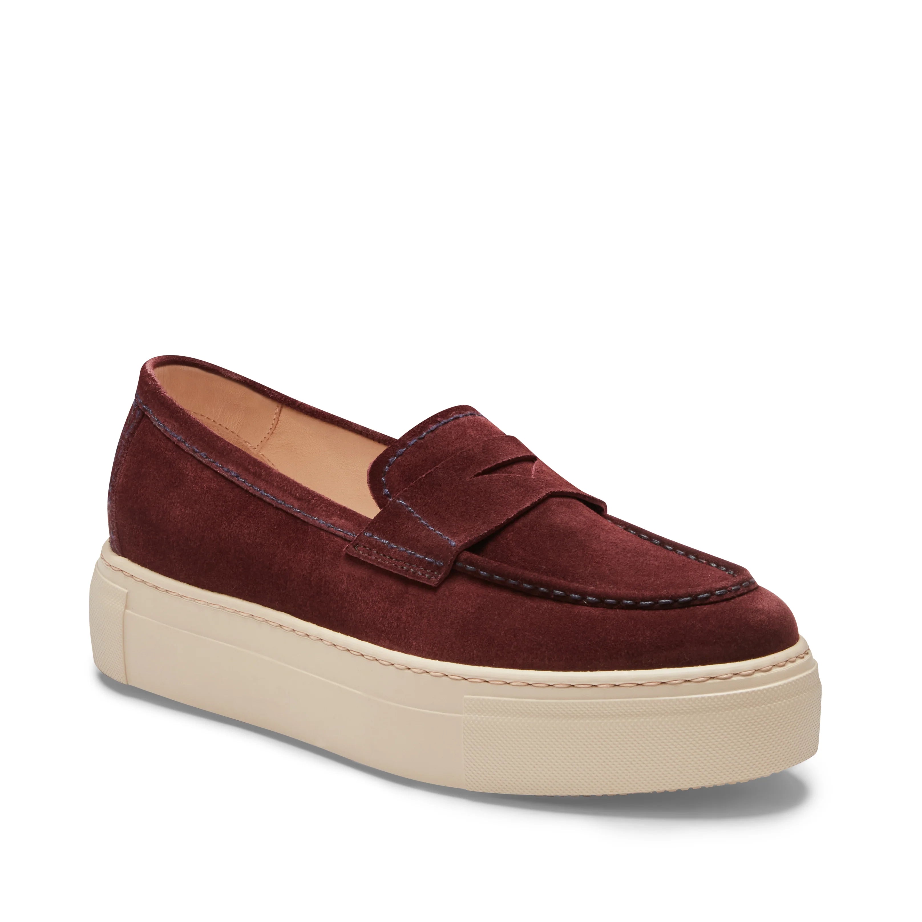 Women's burgundy suede loafer | BoUvy