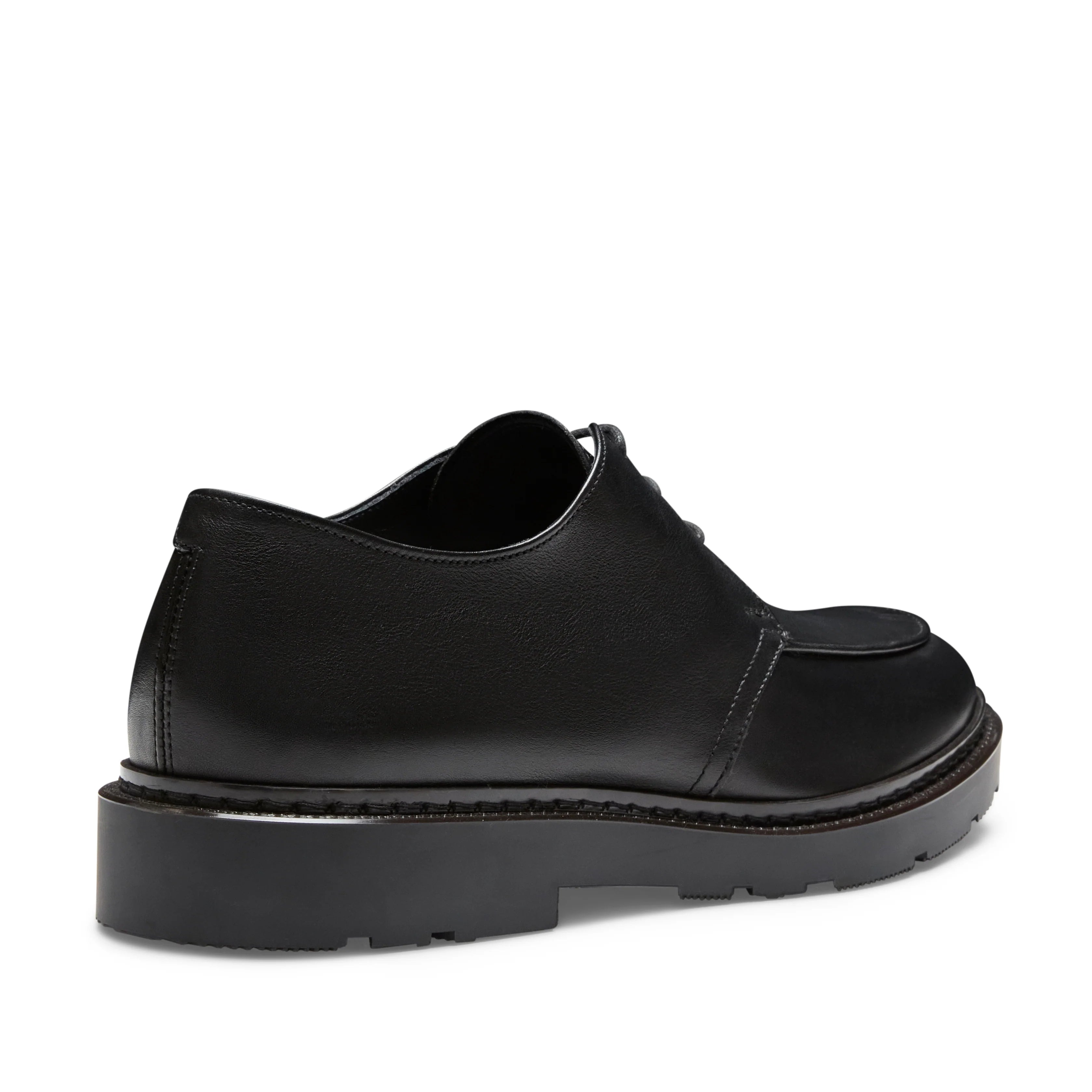 Men’s lace-up Derby shoe in smooth black leather | BoUvy