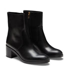 Women’s smooth black leather ankle boot | BoUvy