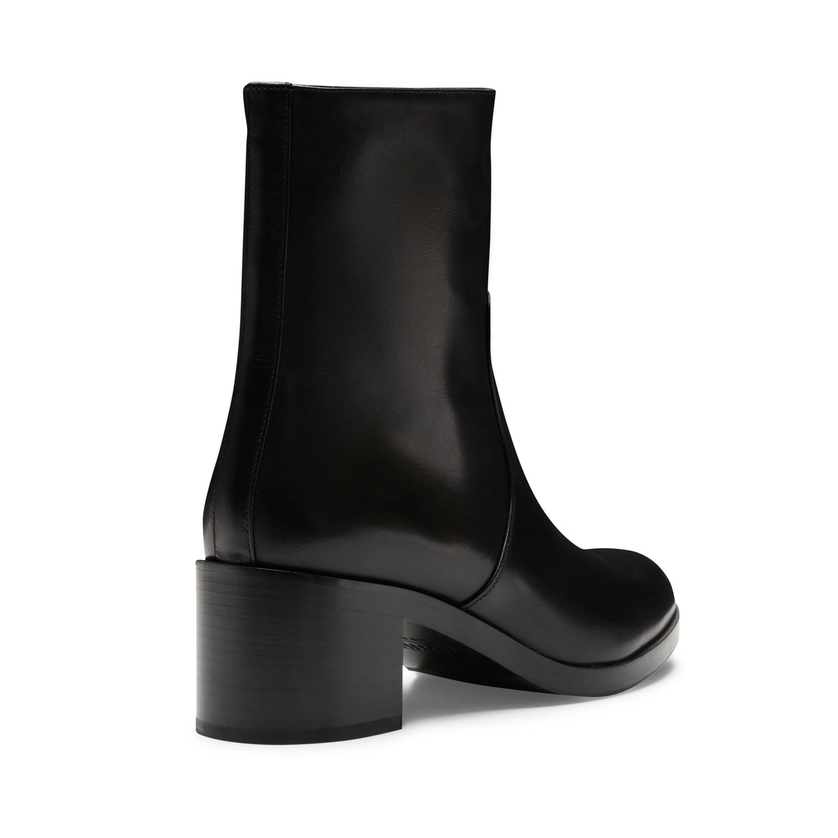 Women’s smooth black leather ankle boot | BoUvy