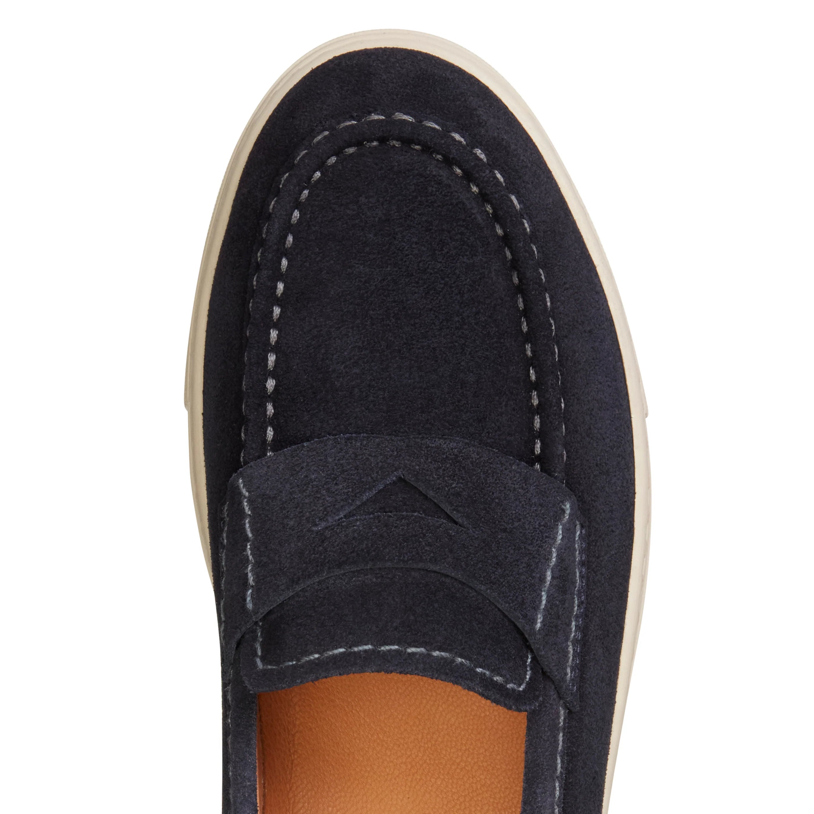 Women's navy blue suede loafer | BoUvy