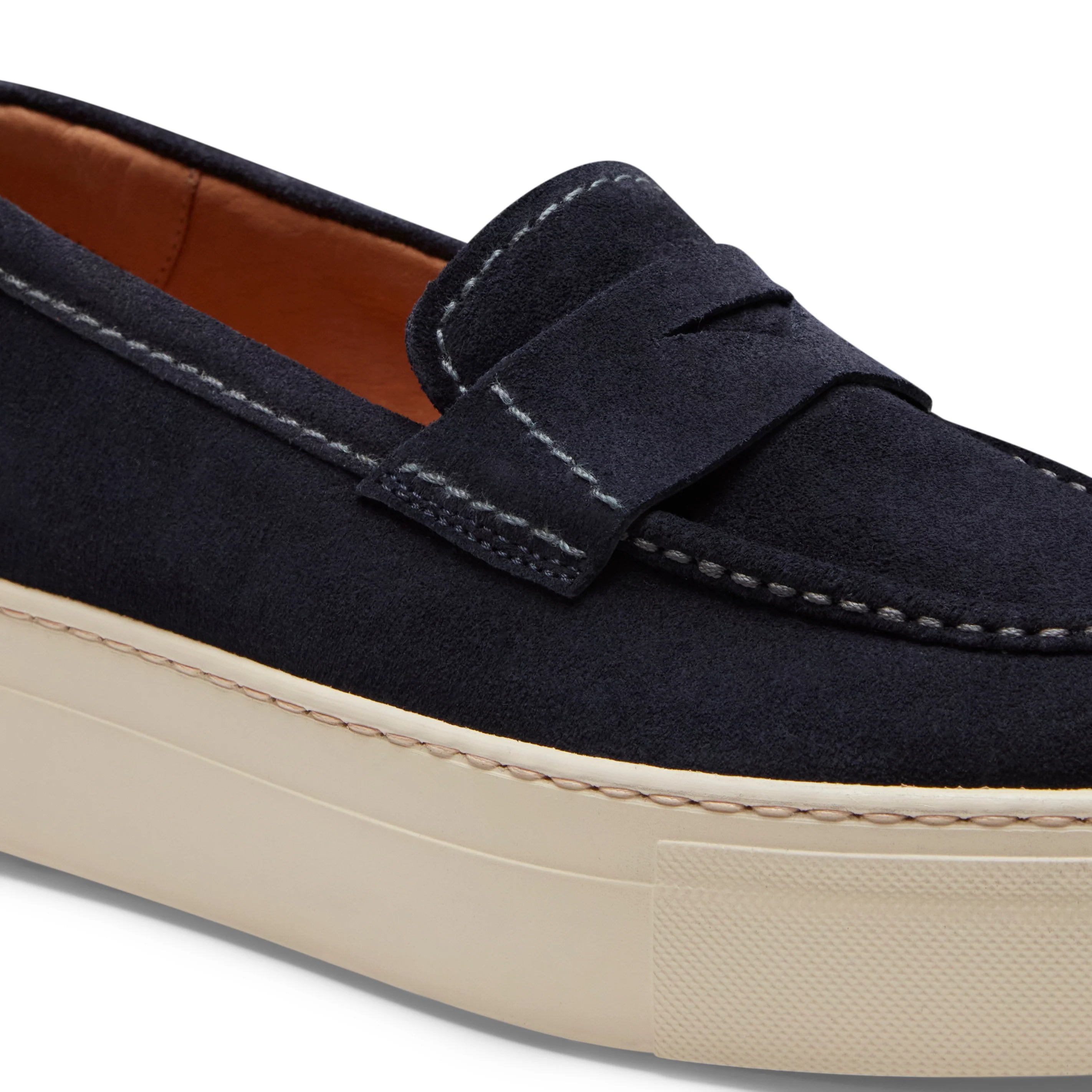 Women's navy blue suede loafer | BoUvy