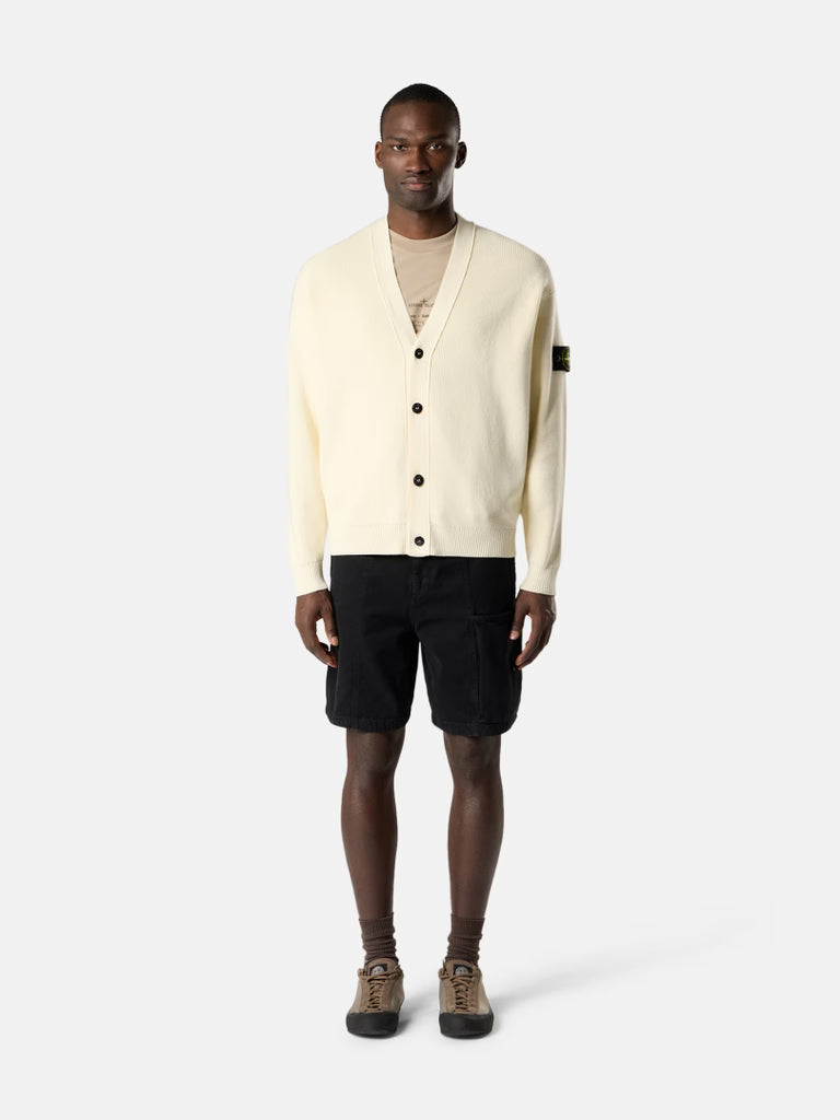 V-neck cardigan with buttons and ribbed trims - BoUvy