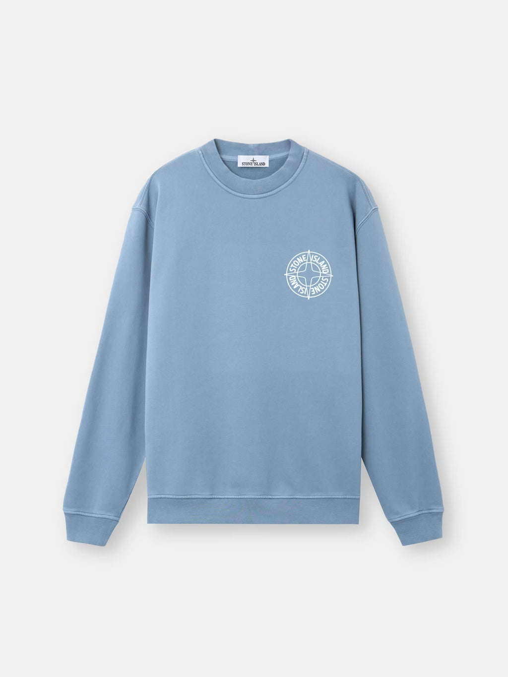 Oversized-fit crewneck sweatshirt with ‘Outline Compass’ print - BoUvy