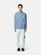 Oversized-fit crewneck sweatshirt with ‘Outline Compass’ print - BoUvy
