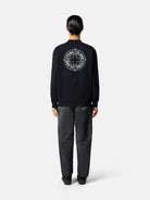 Oversized-fit crewneck sweatshirt with ‘Outline Compass’ print - BoUvy