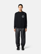 Oversized-fit crewneck sweatshirt with ‘Outline Compass’ print - BoUvy