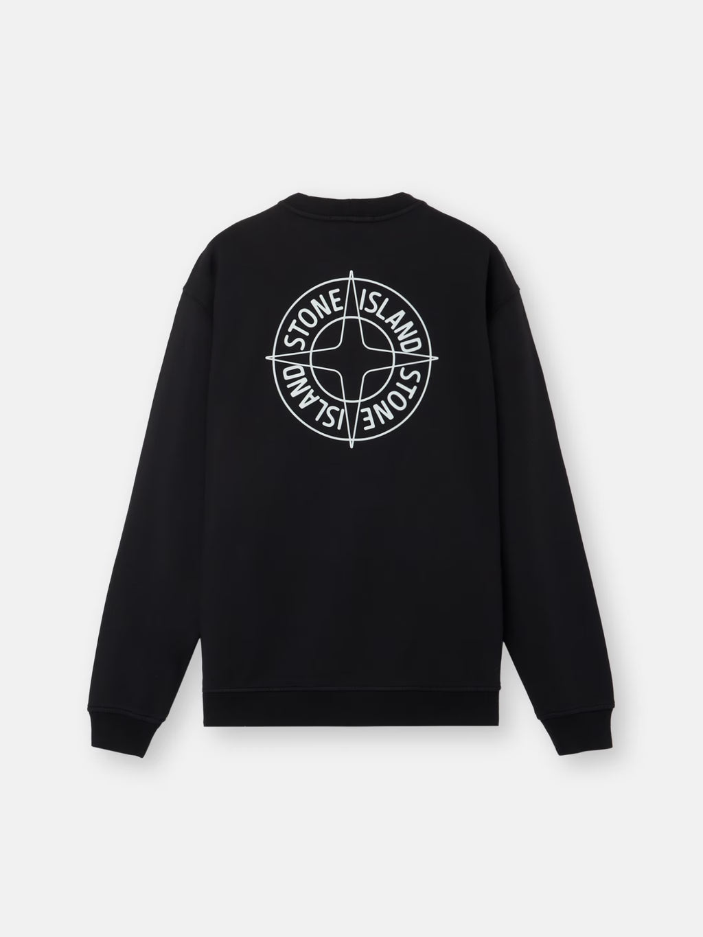 Oversized-fit crewneck sweatshirt with ‘Outline Compass’ print - BoUvy