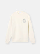 Oversized-fit crewneck sweatshirt with ‘Outline Compass’ print - BoUvy